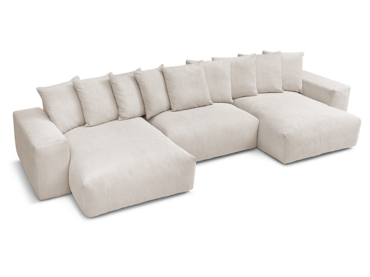 Bobochic Voltaire Wohnlandschaft 420 × 174 cm Cordsamt Beige