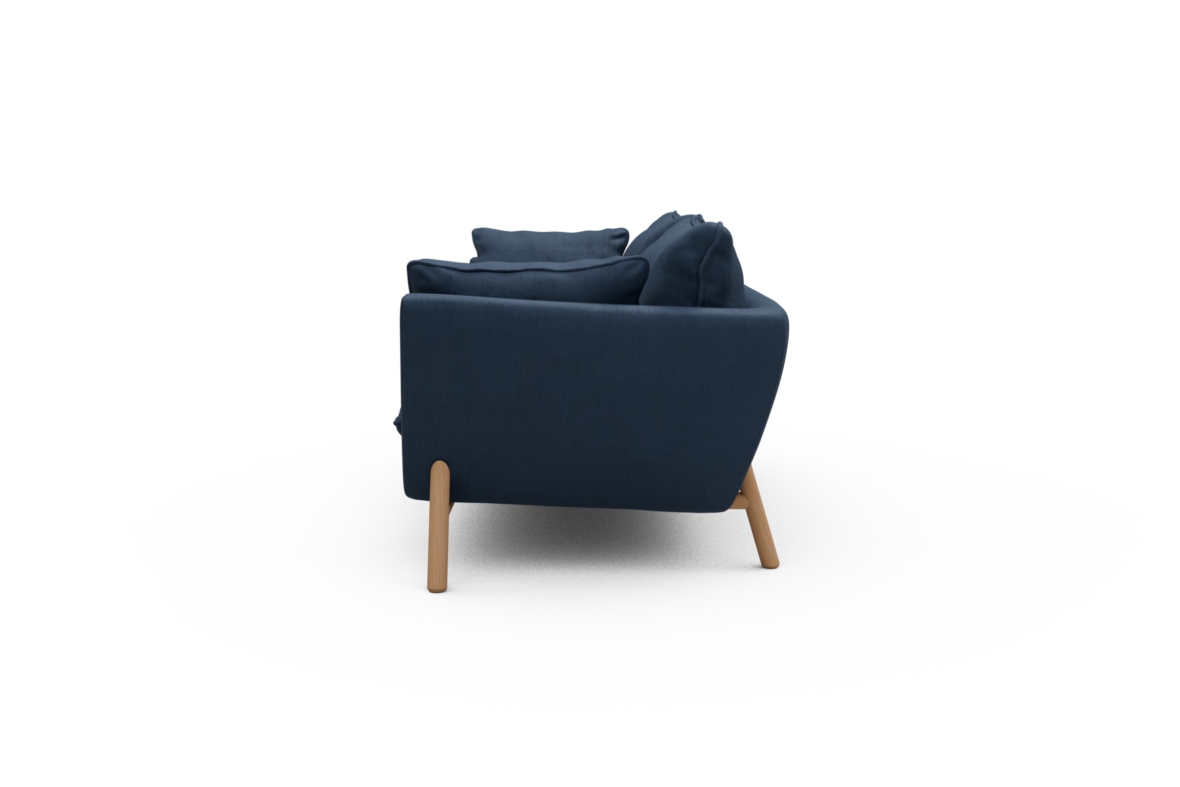 Sofa Emil PREMIUM 2-Sitzer Beinfarbe Eiche Natur Cordufine-Royal-Blue