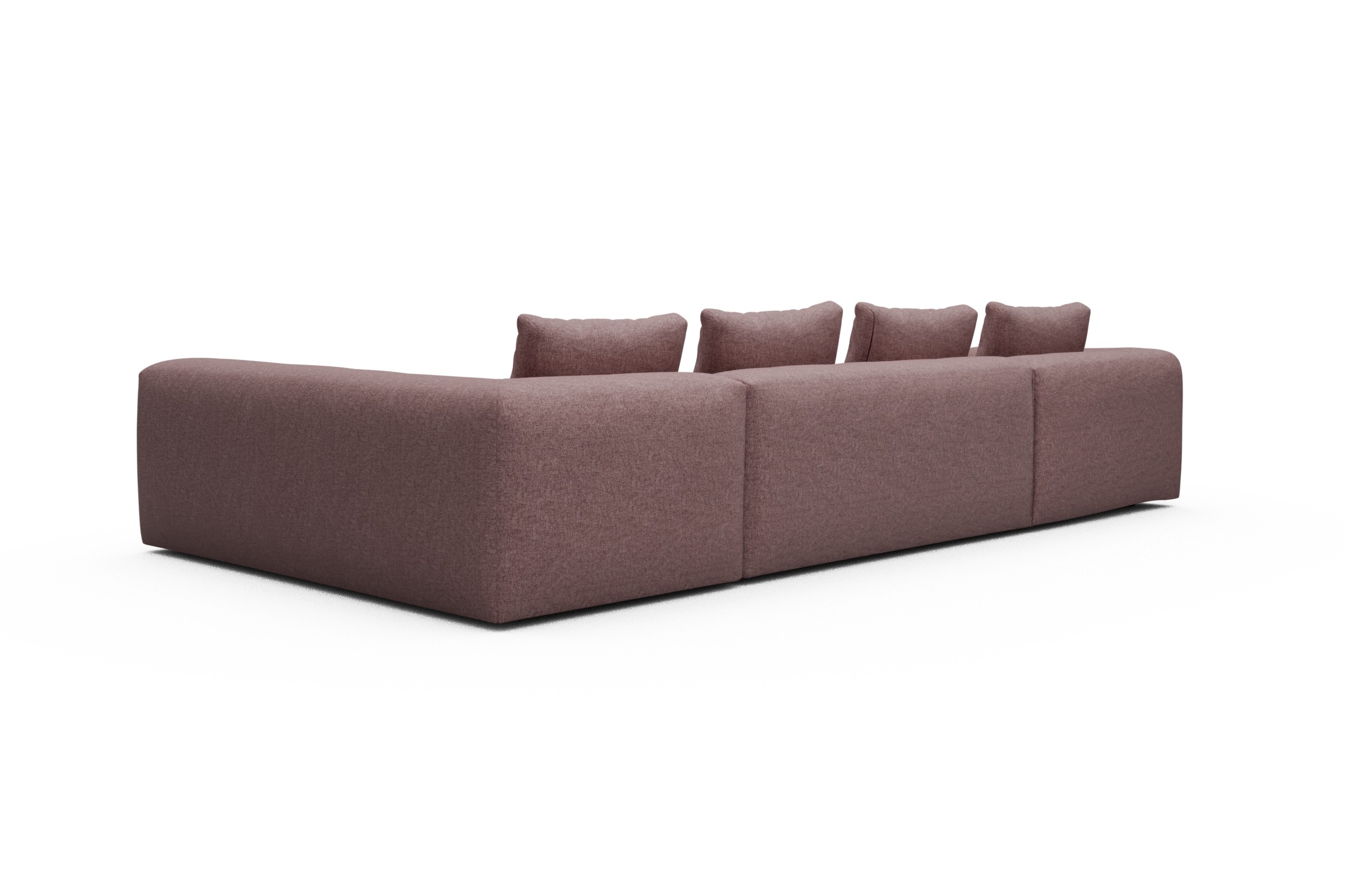 Wohnlandschaft Fred Chaiselongue links mit 2-Sitzer und lange Armlehne rechts Sama-Flamingo