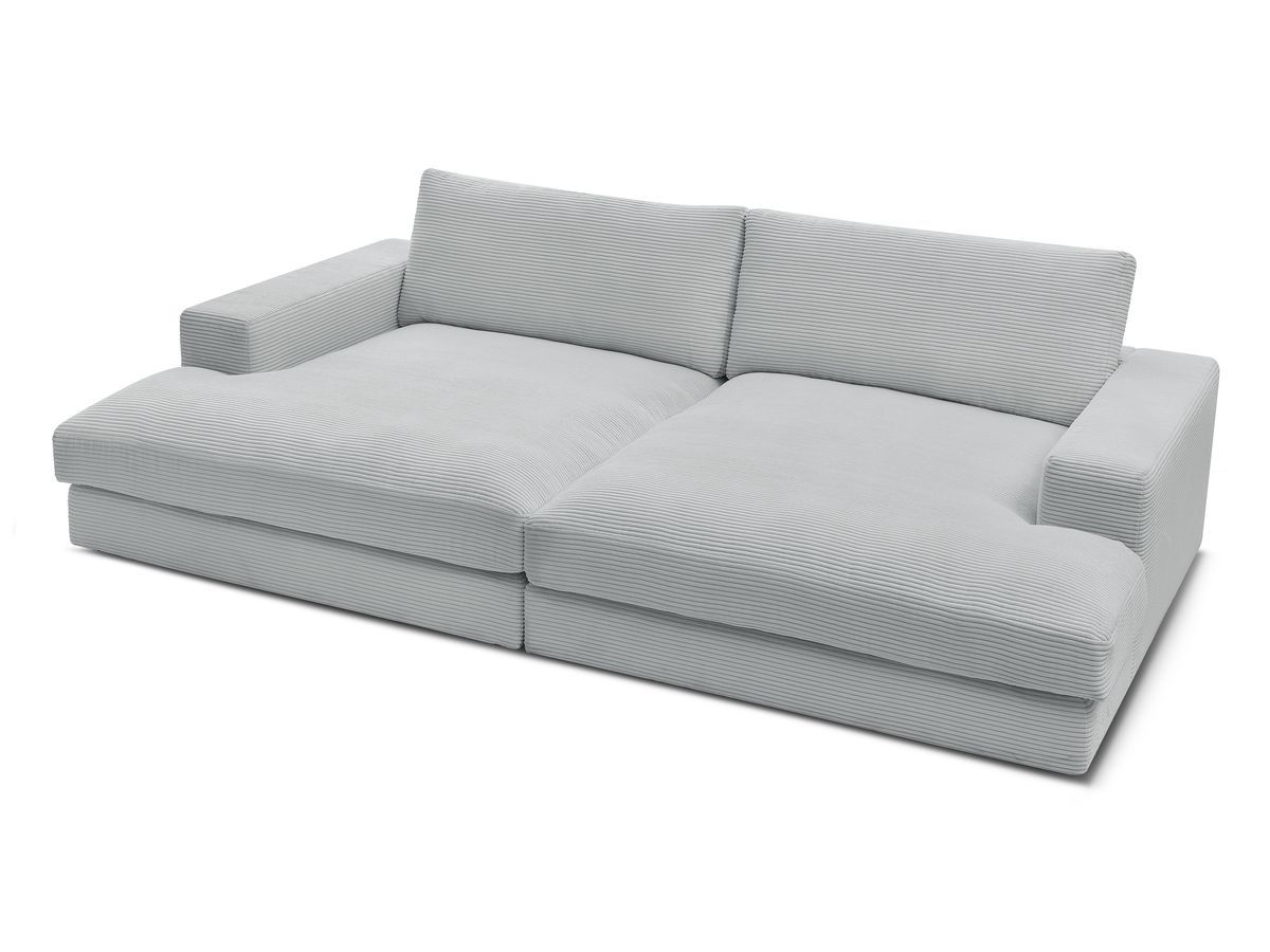 Bobochic Leonard Sofa 4-Sitzer 234 × 159 cm Cordsamt Hellgrau