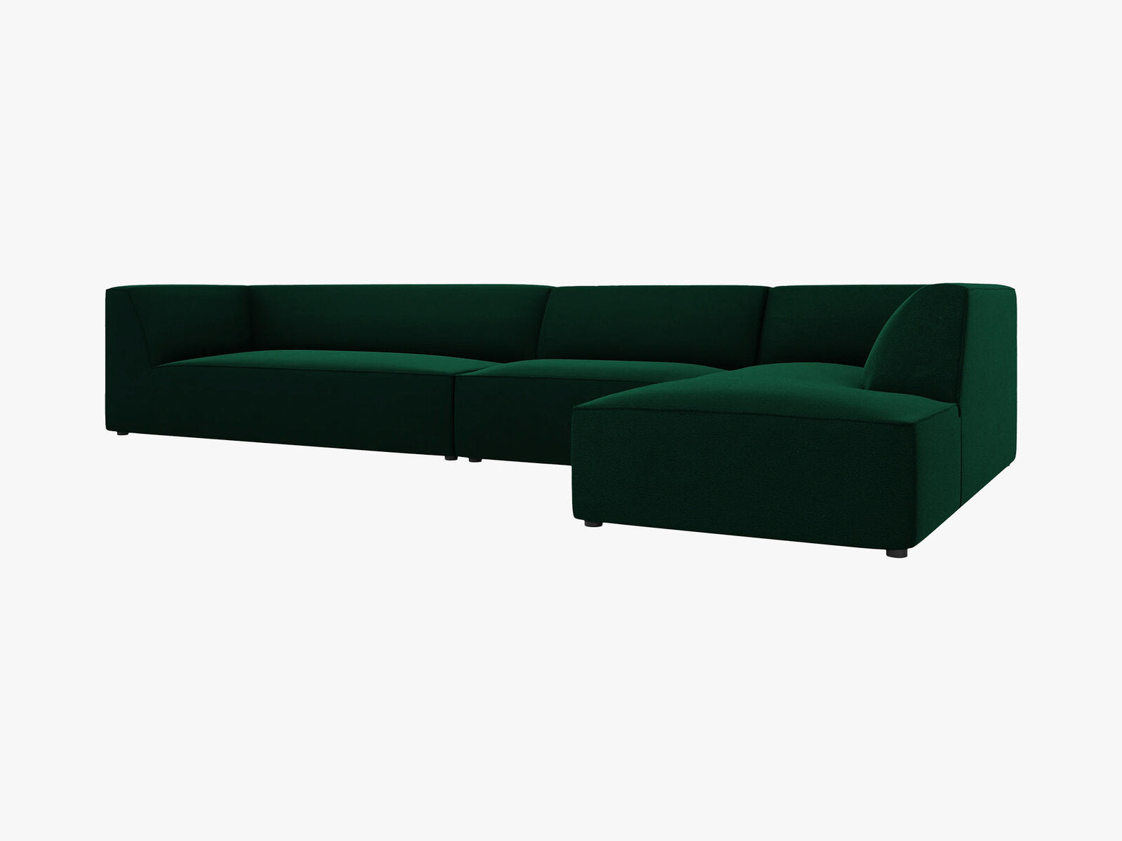Micadoni Ecksofa Ruby 5-Sitzer Rechts Samt Salvador Flaschengrün
