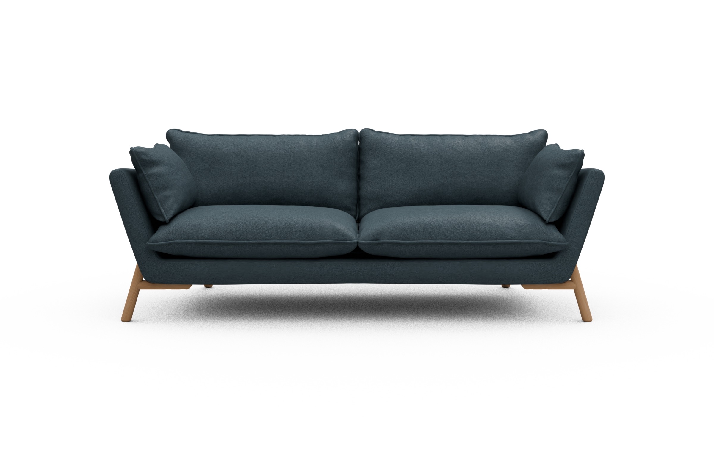 Skandi Home Sofa Emil PREMIUM 3-Sitzer Beinfarbe Eiche Natur Denari-Royal-Blue moebelfaktor