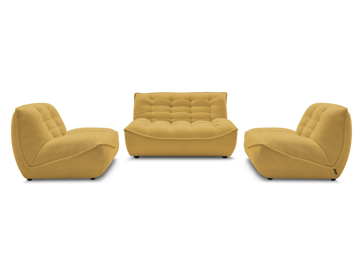 Bobochic Serena Sofa 4-Sitzer Melange-Stoff Gelb