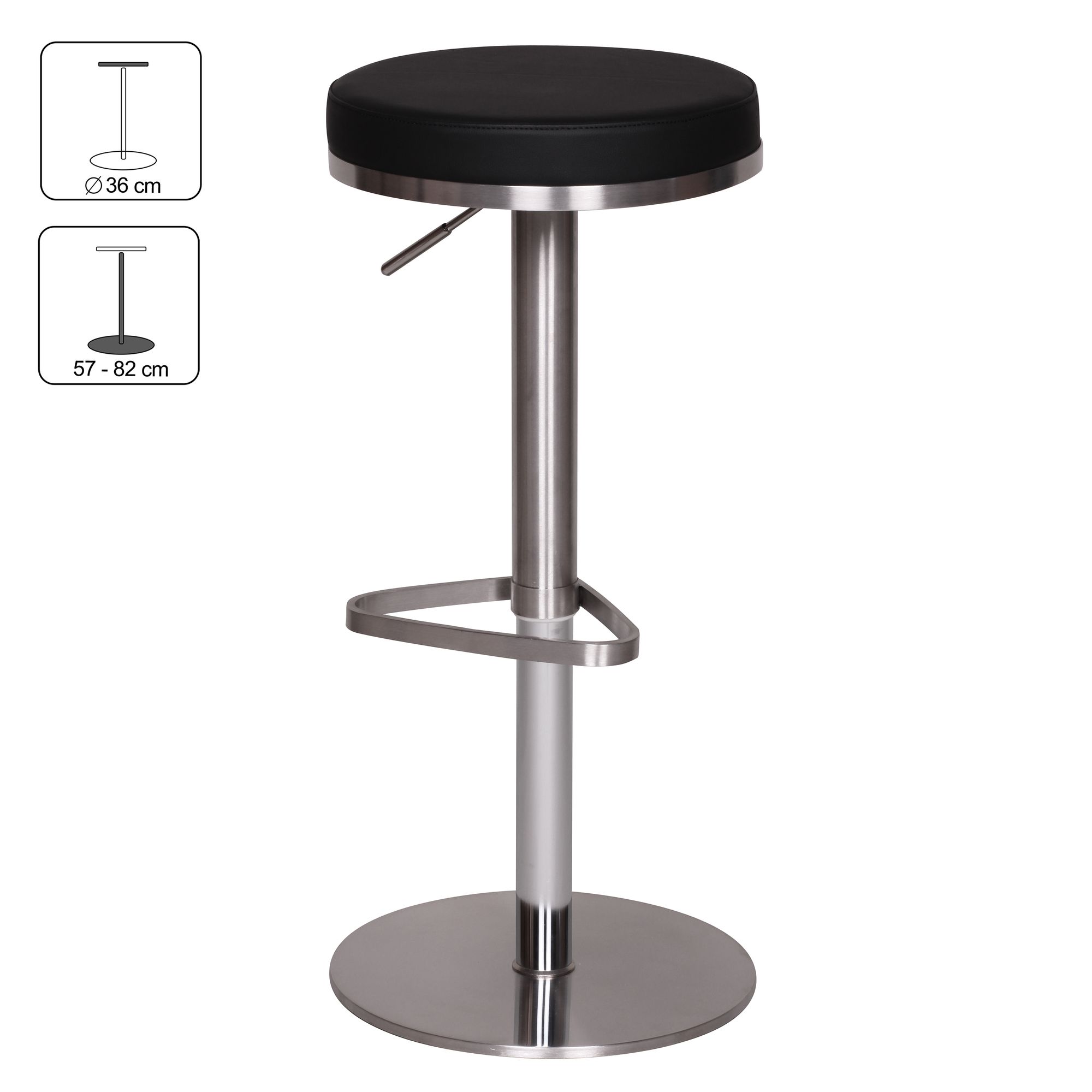 Barhocker Bjerka Metall Schwarz Ø 38 cm