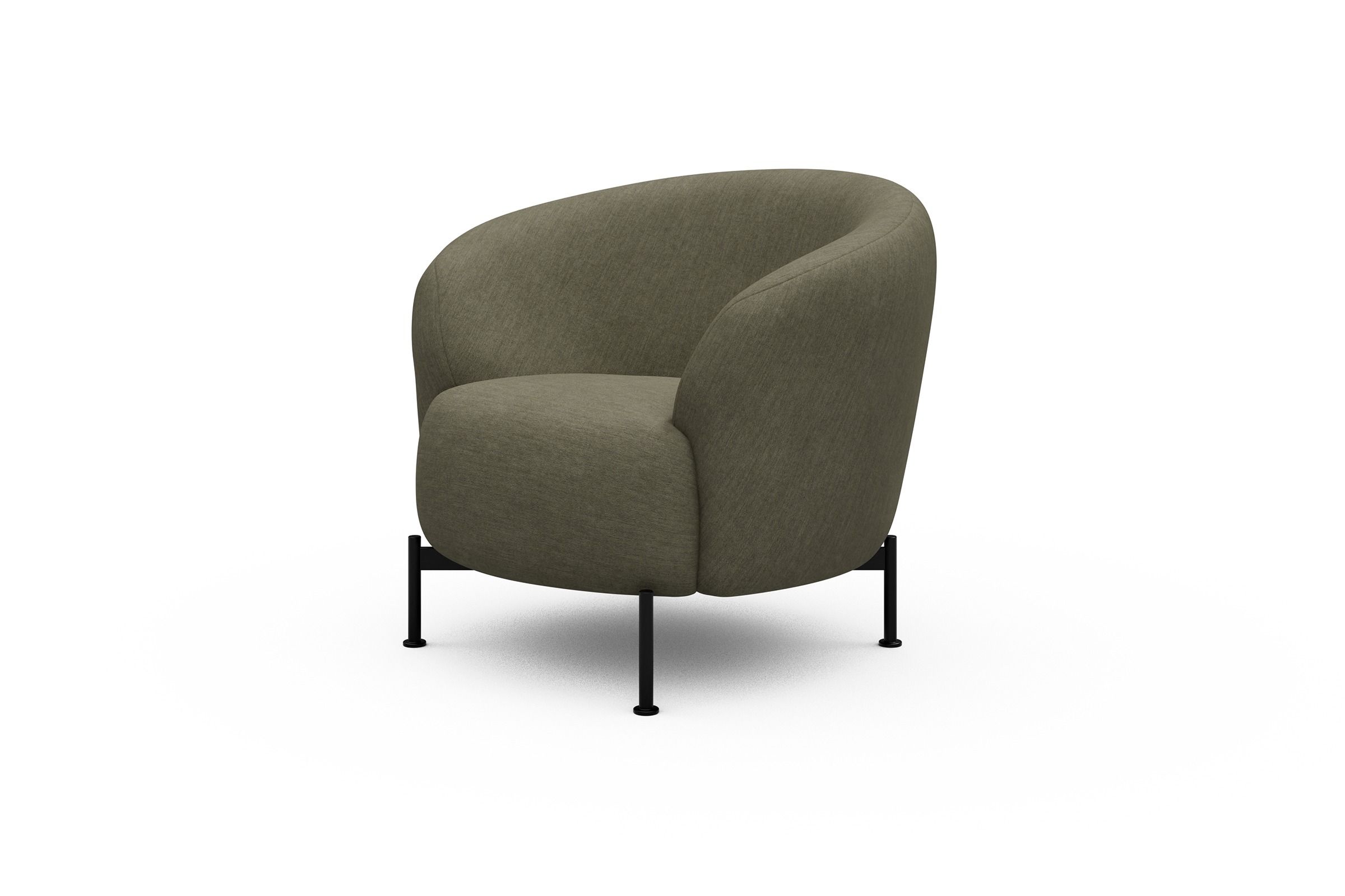 Sessel Ronda X-Metallgestell Schwarz Vivus-Dusty-Olive