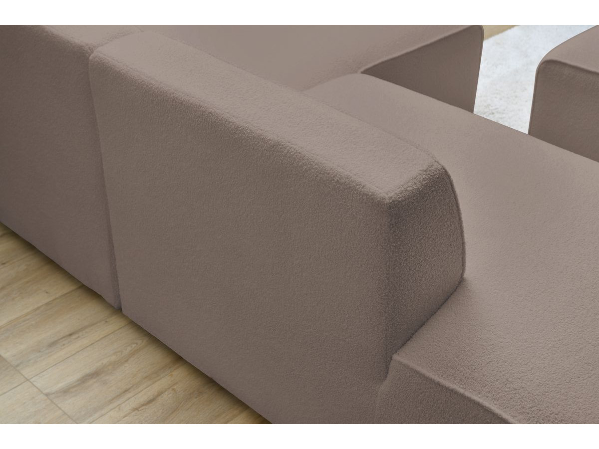 Bobochic Megeve Ecksofa Bouclé-Stoff Braun Ecke rechts