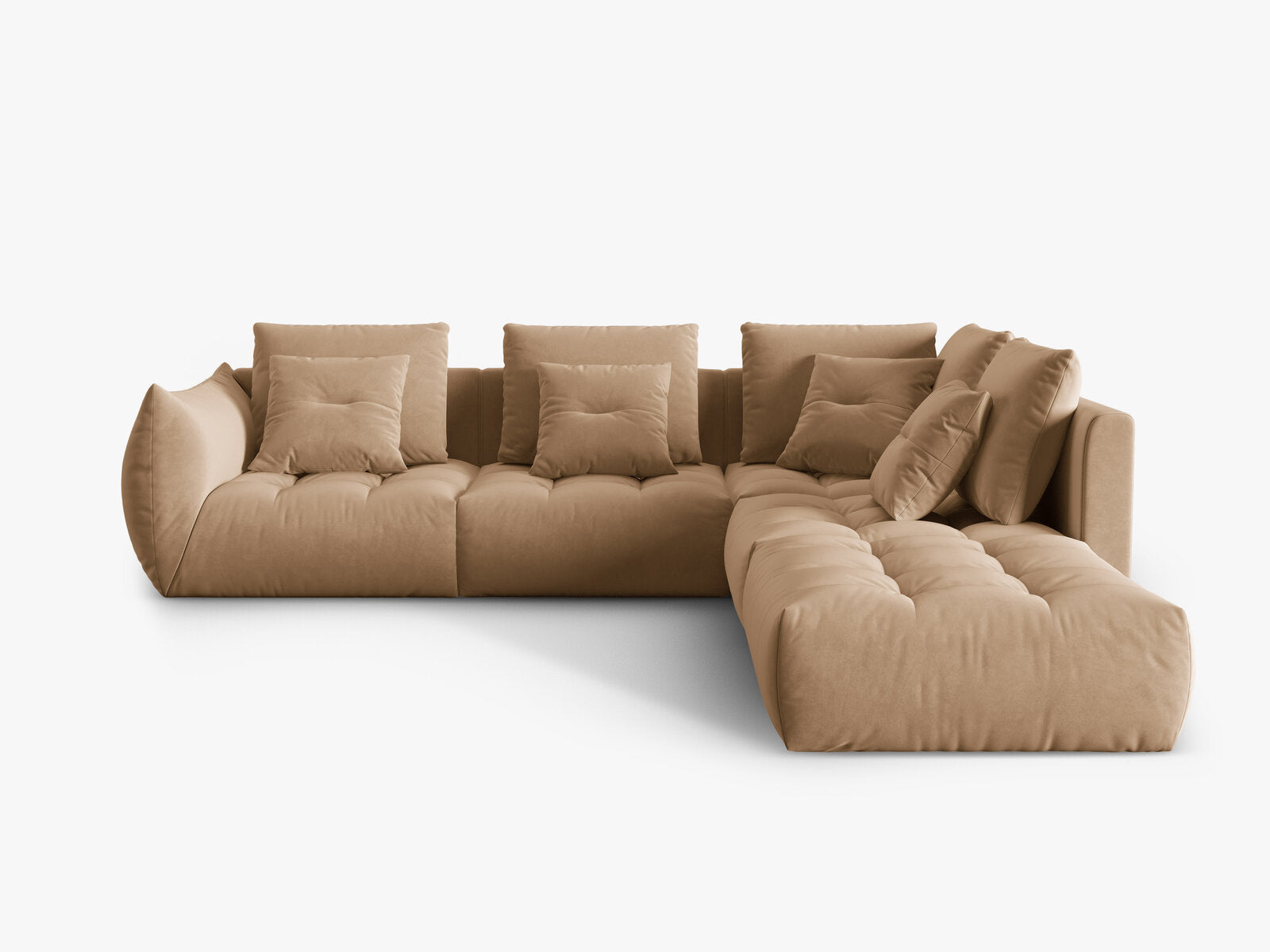 Micadoni Ecksofa Bloom 5-Sitzer Rechts Samt Sand