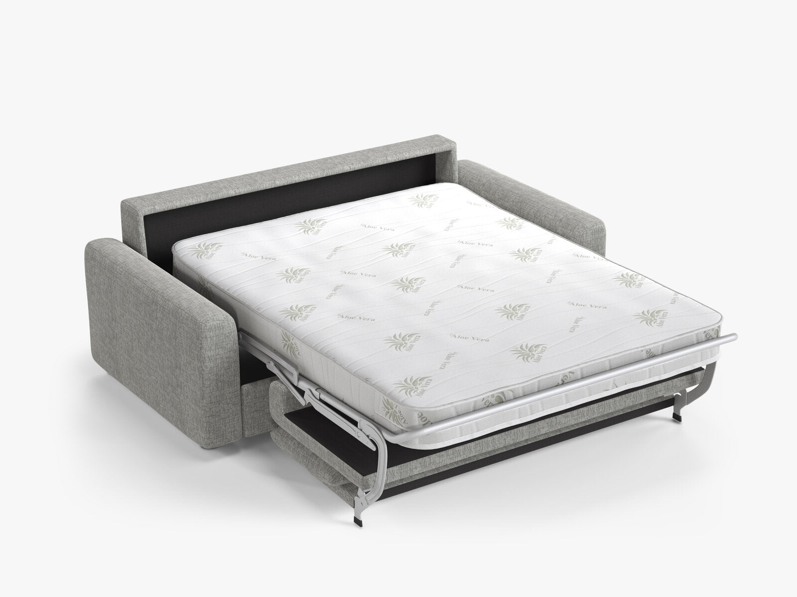 Micadoni Sofa mit Schlaffunktion David 3-Sitzer Strukturierter Stoff Baltimore Warmes Grau