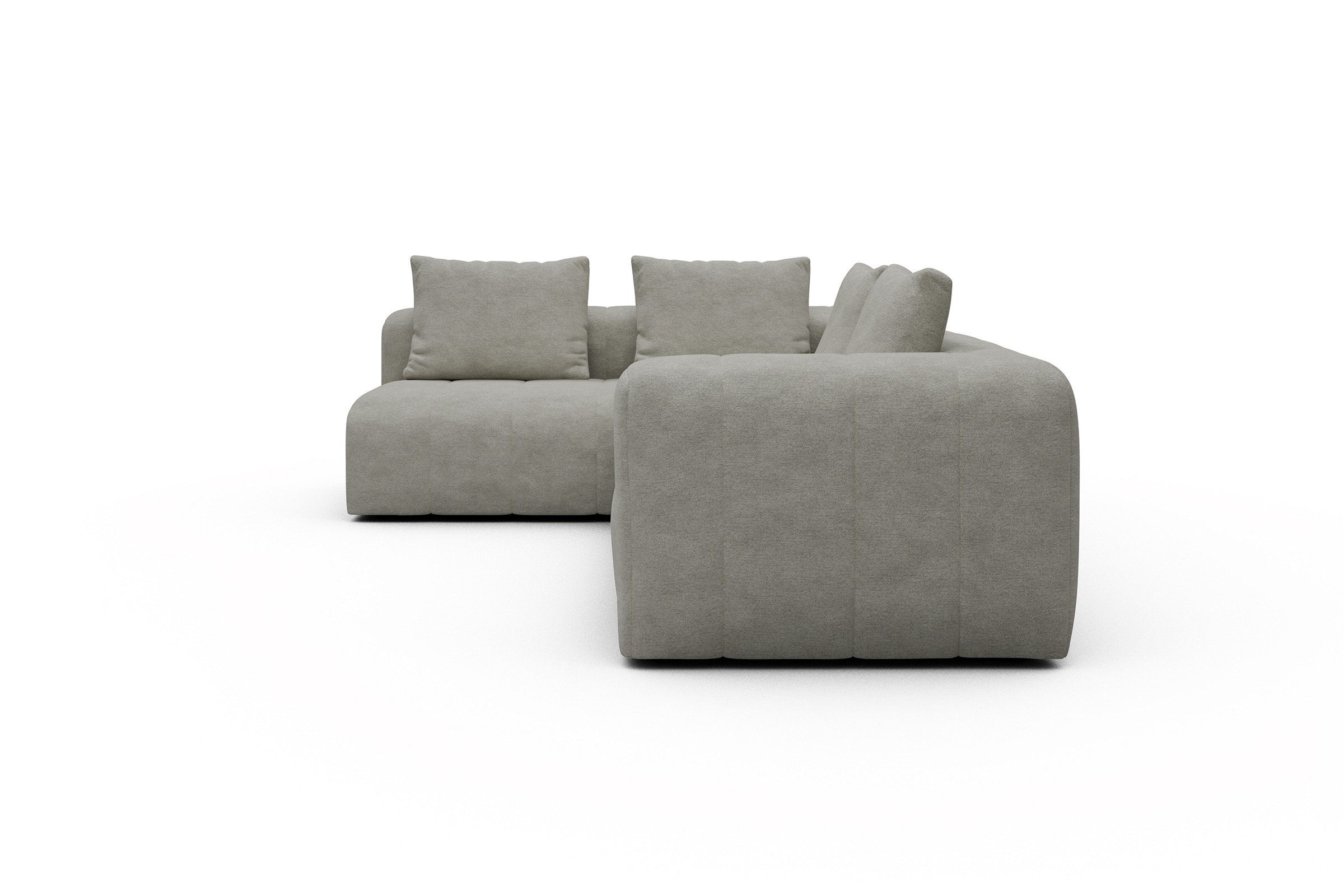 Ecksofa Hugo 2x 2,5-Sitzer Armlehne rechts Carreno-Moon-Stone-White