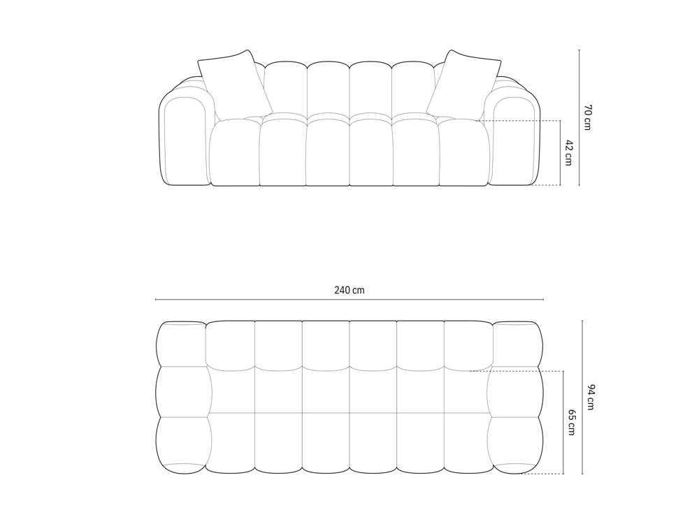 Cosmopolitan Design Sofa Treno 4-Sitzer Samt Bluvel Grün