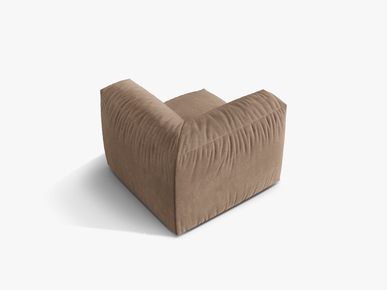 Micadoni Eckmodul Martina 1-Sitzer Klein Samt Vogue Dunkelbeige