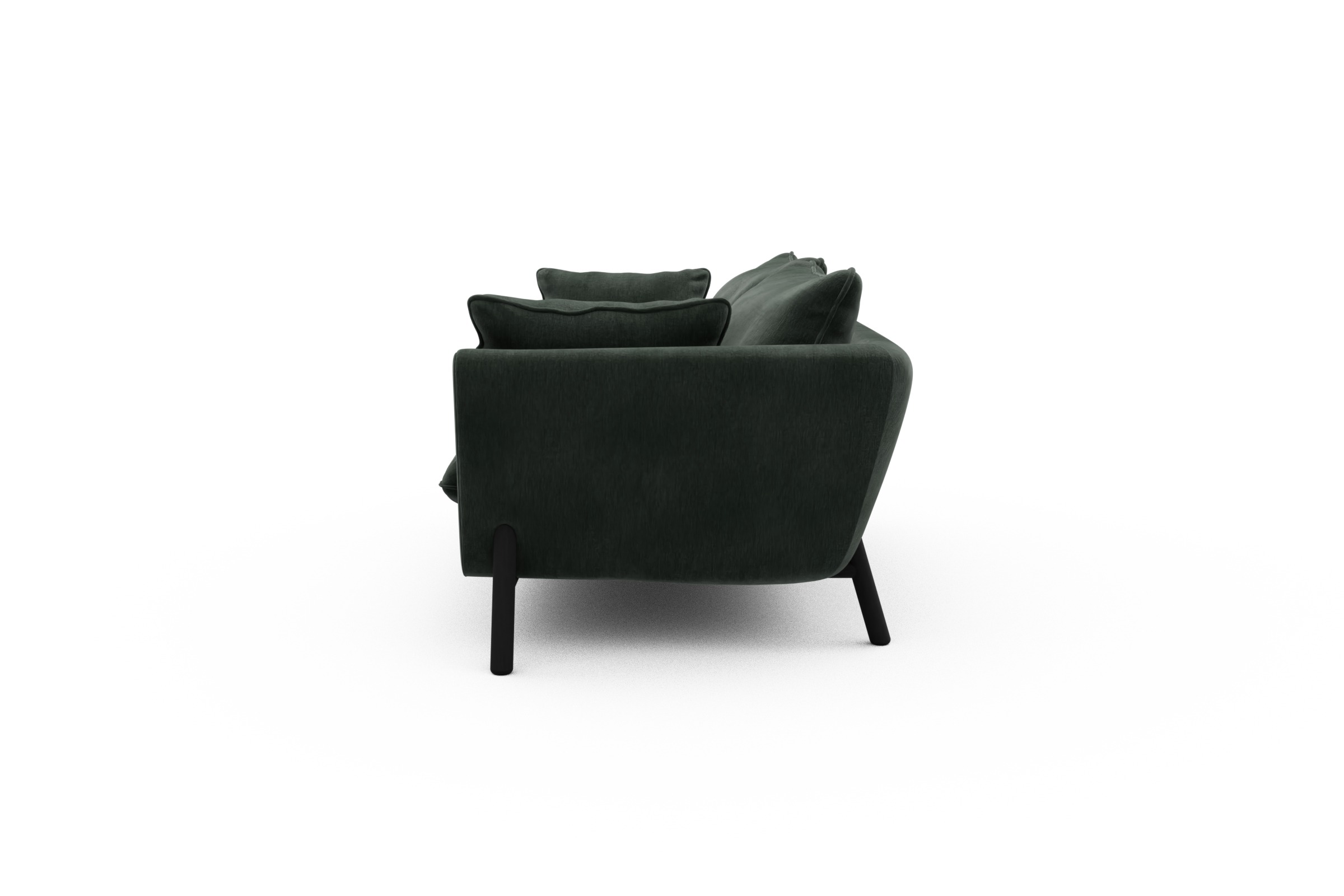 Sofa Emil PREMIUM 2-Sitzer Beinfarbe Eiche Schwarz Smooth-Laurel-Green