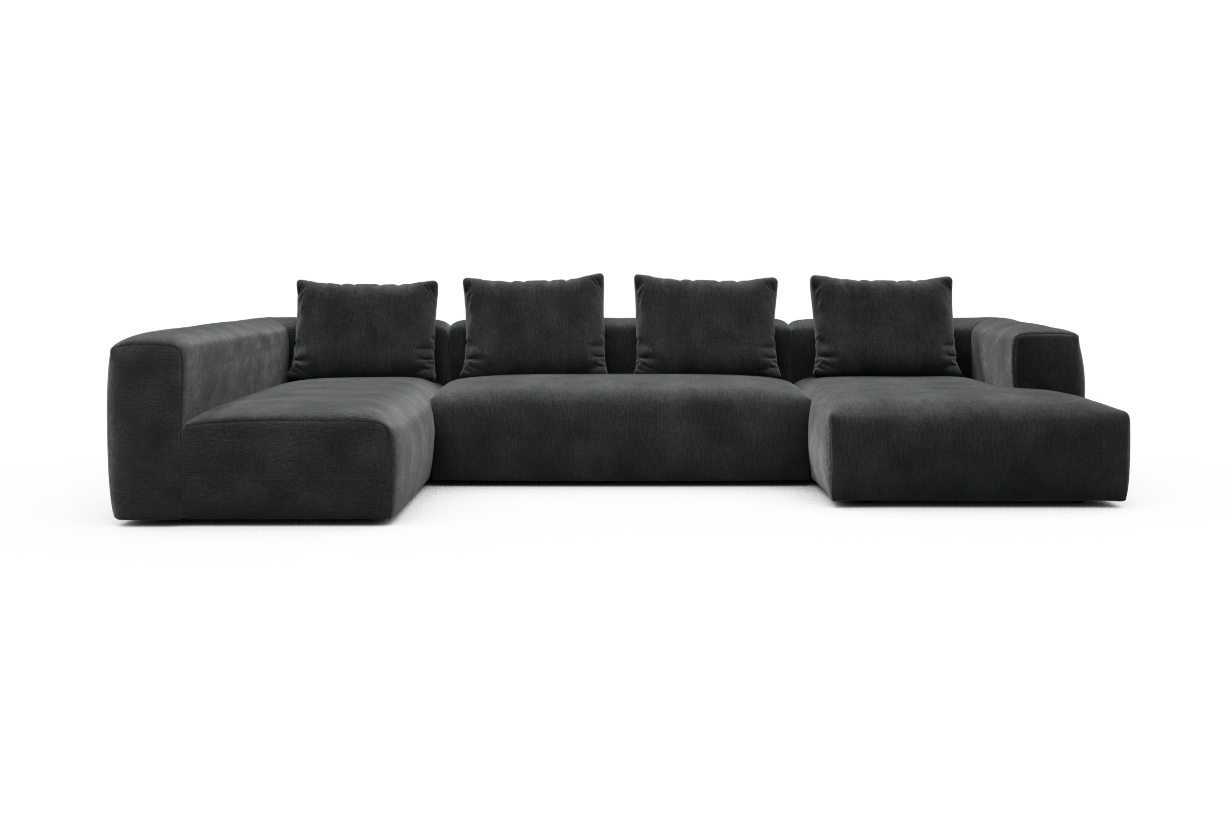 Skandi Home Wohnlandschaft Fred Chaiselongue rechts mit 2-Sitzer und lange Armlehne links Smooth-Deep-Warm-Grey moebelfaktor