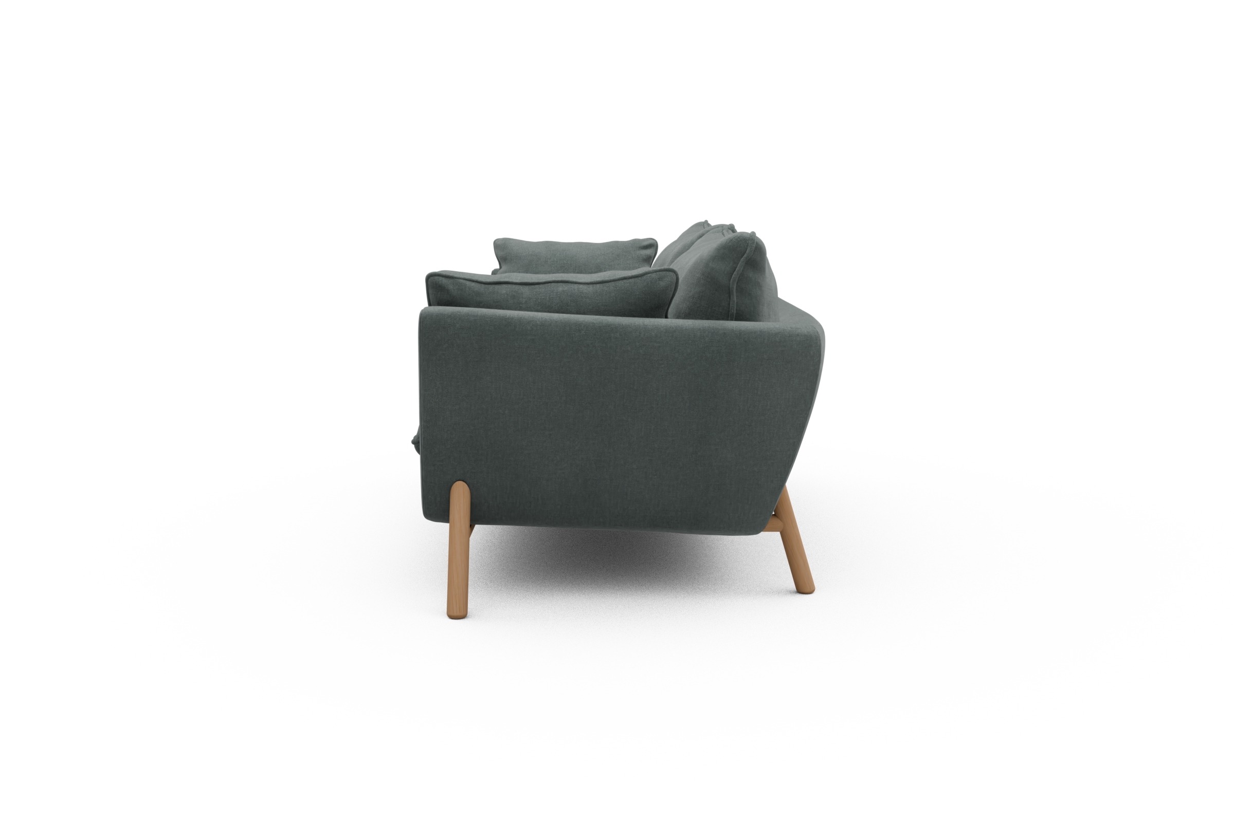 Sofa Emil PREMIUM 2-Sitzer Beinfarbe Eiche Natur Smooth-Silver-Grey