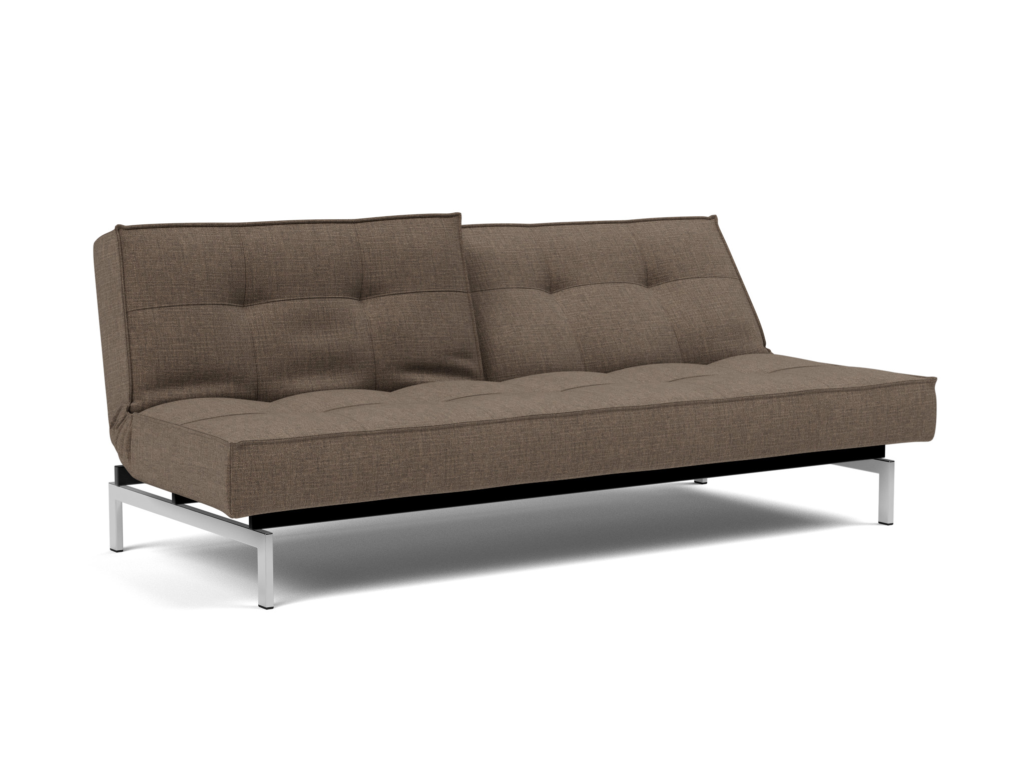 Schlafsofa Splitback Chenille Esina 411-Cedar-Brown Beine Chrom