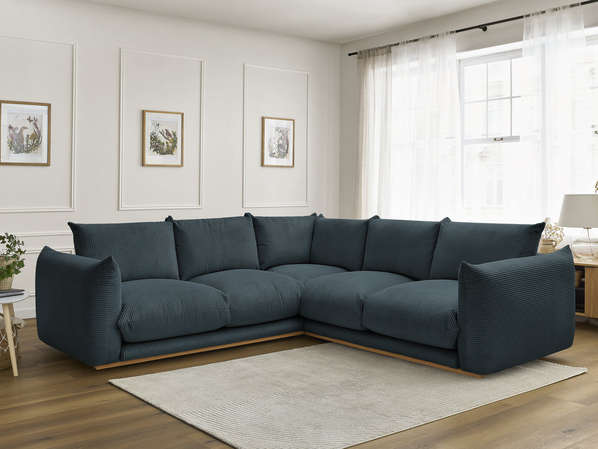 Bobochic Ernest Ecksofa Cordsamt Dunkelblau