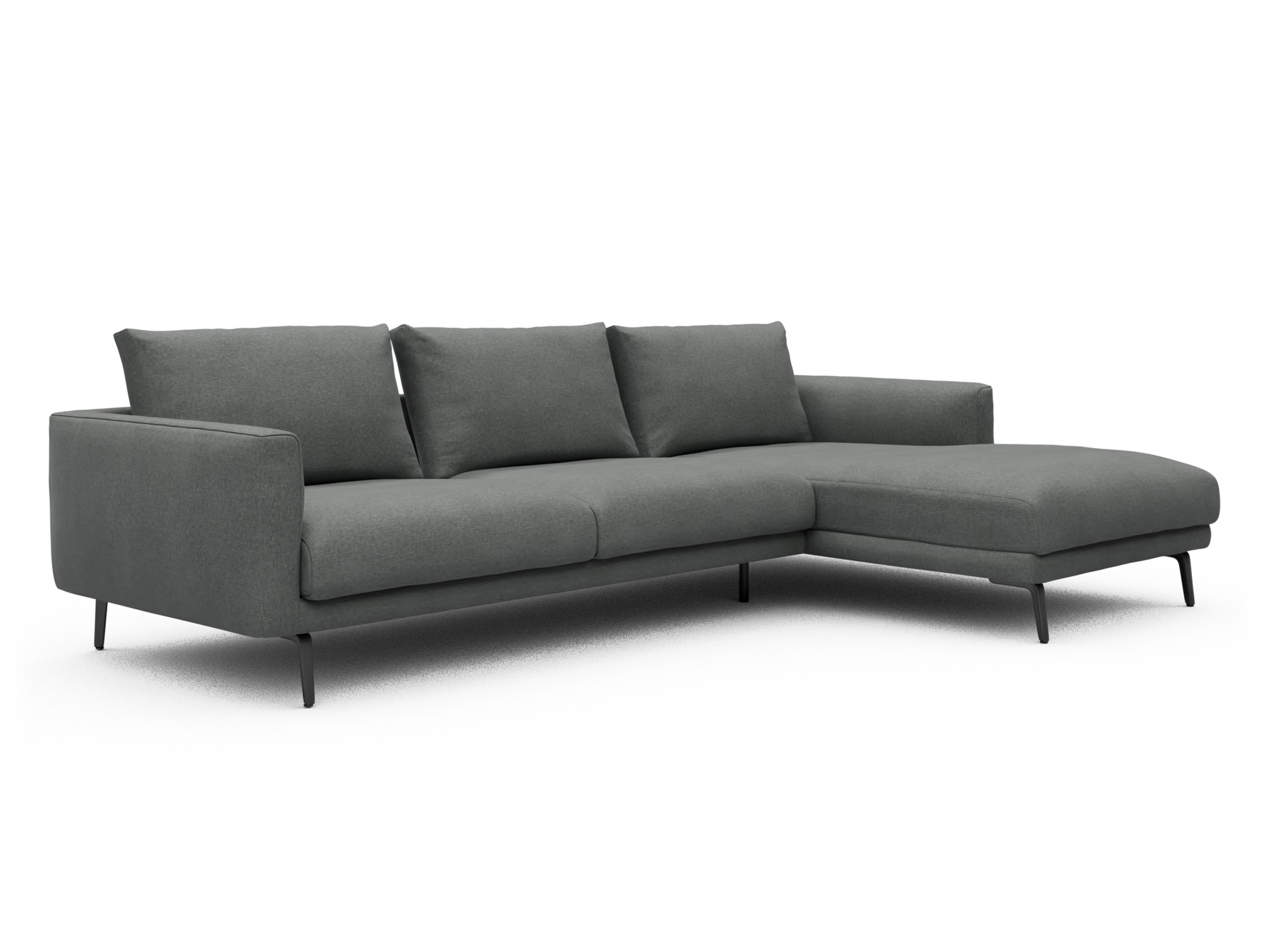 Skandi Home Ecksofa Karl Chaiselongue rechts mit 2,5-Sitzer Satya-Steel moebelfaktor