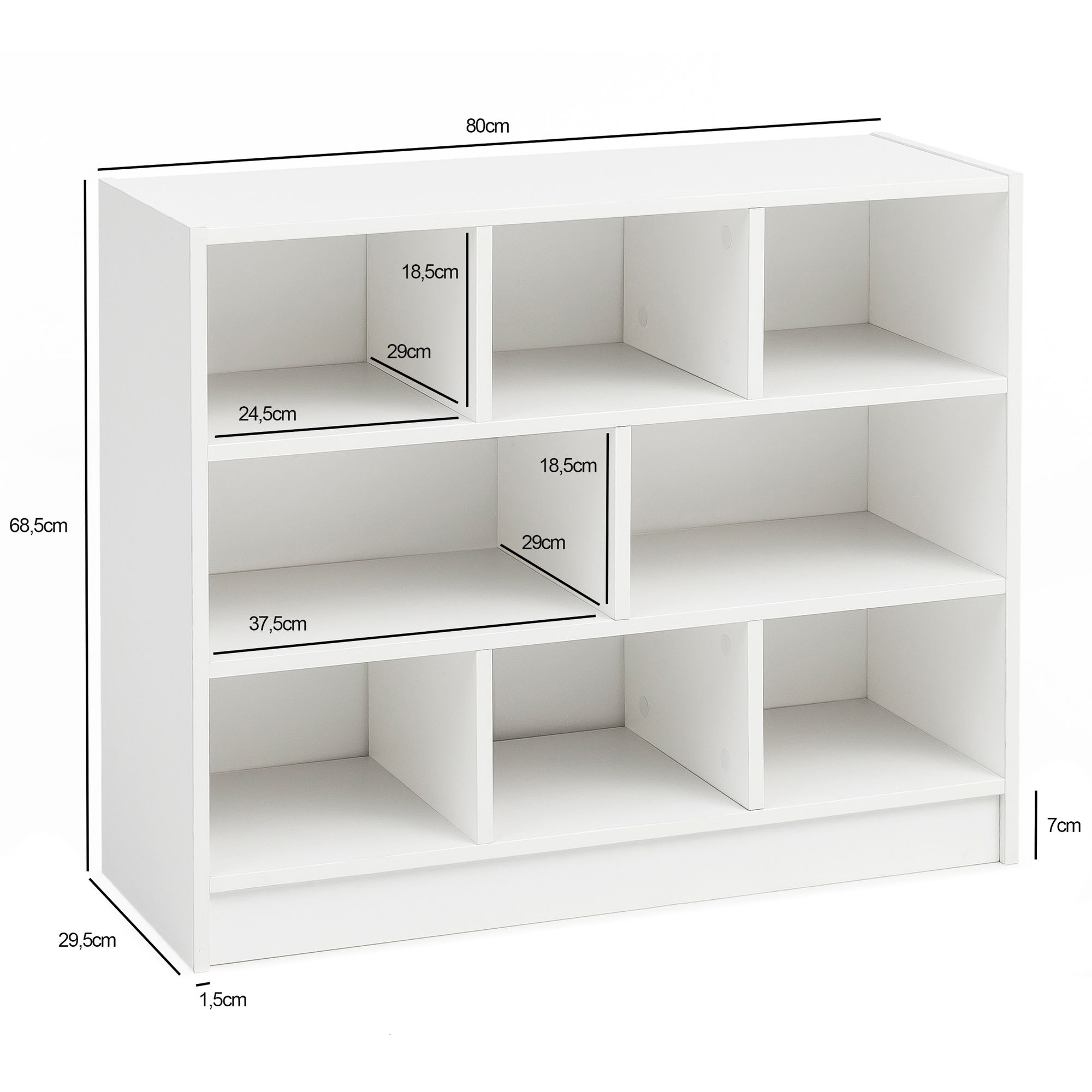 Bücherregal Kibaek Weiß 80 × 29,5 × 68,5 cm