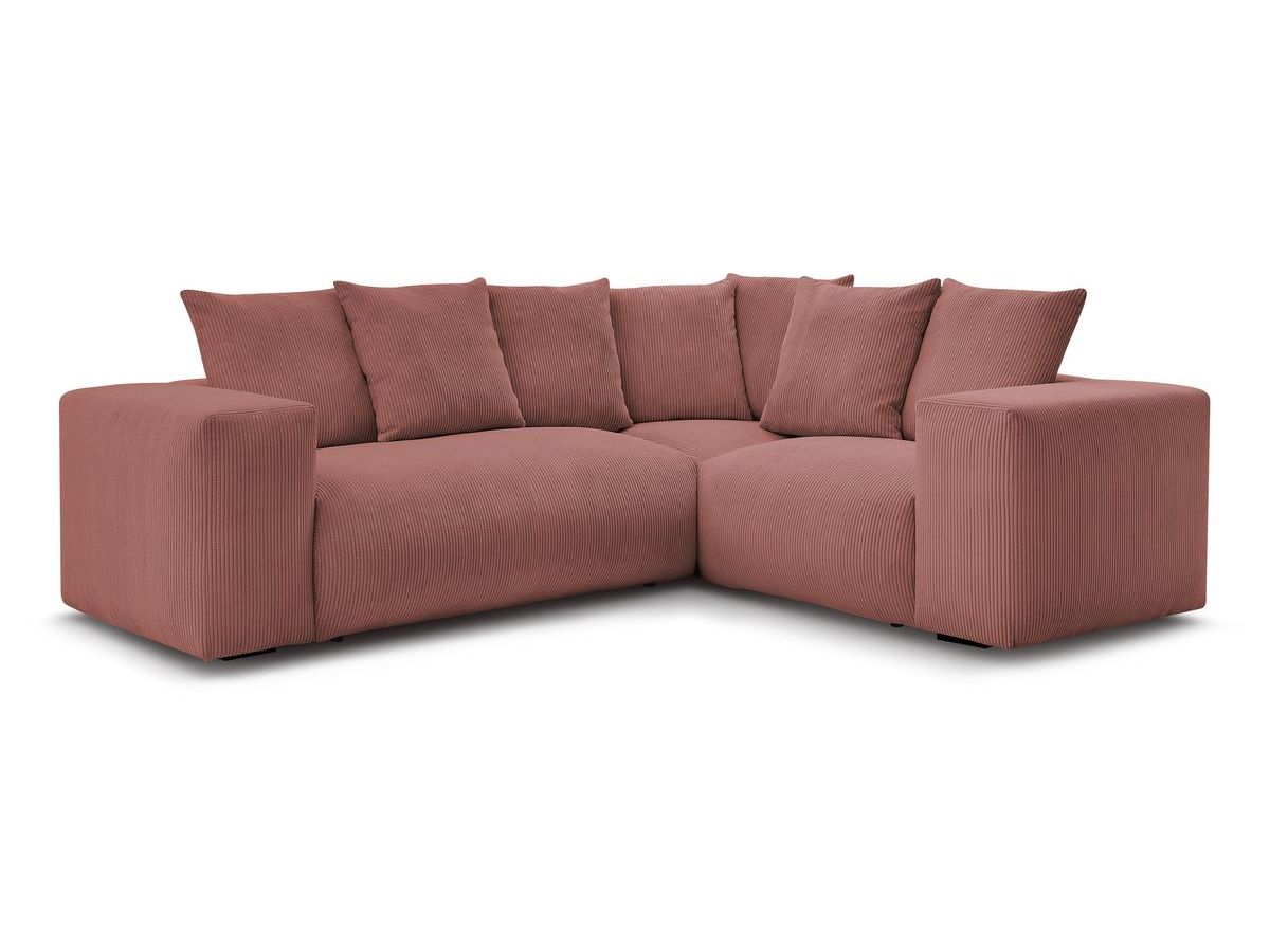 Bobochic Voltaire Ecksofa 268 × 214 cm Cordsamt Rosa Ecke rechts