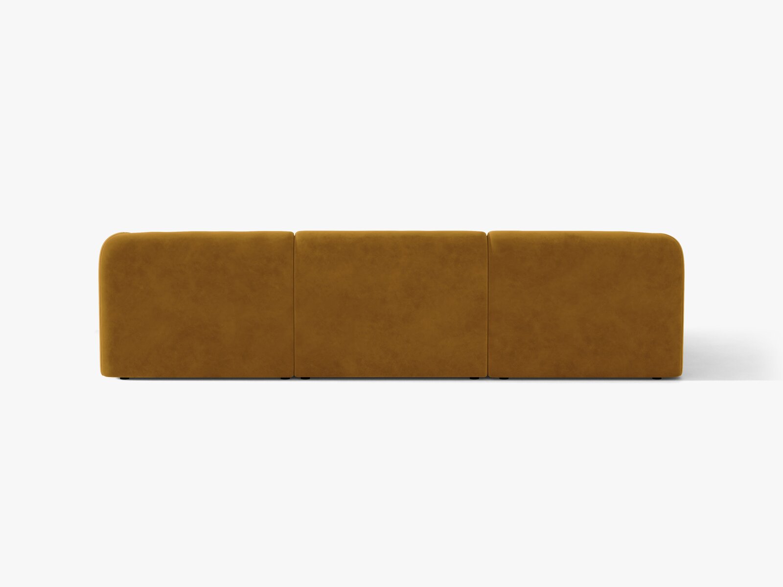 Micadoni Ecksofa Miley 4-Sitzer Links Samt Bluvel Gelb