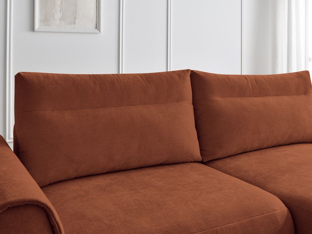 Bobochic Aden Ecksofa 246 × 152 cm Stoff Orange Ecke rechts