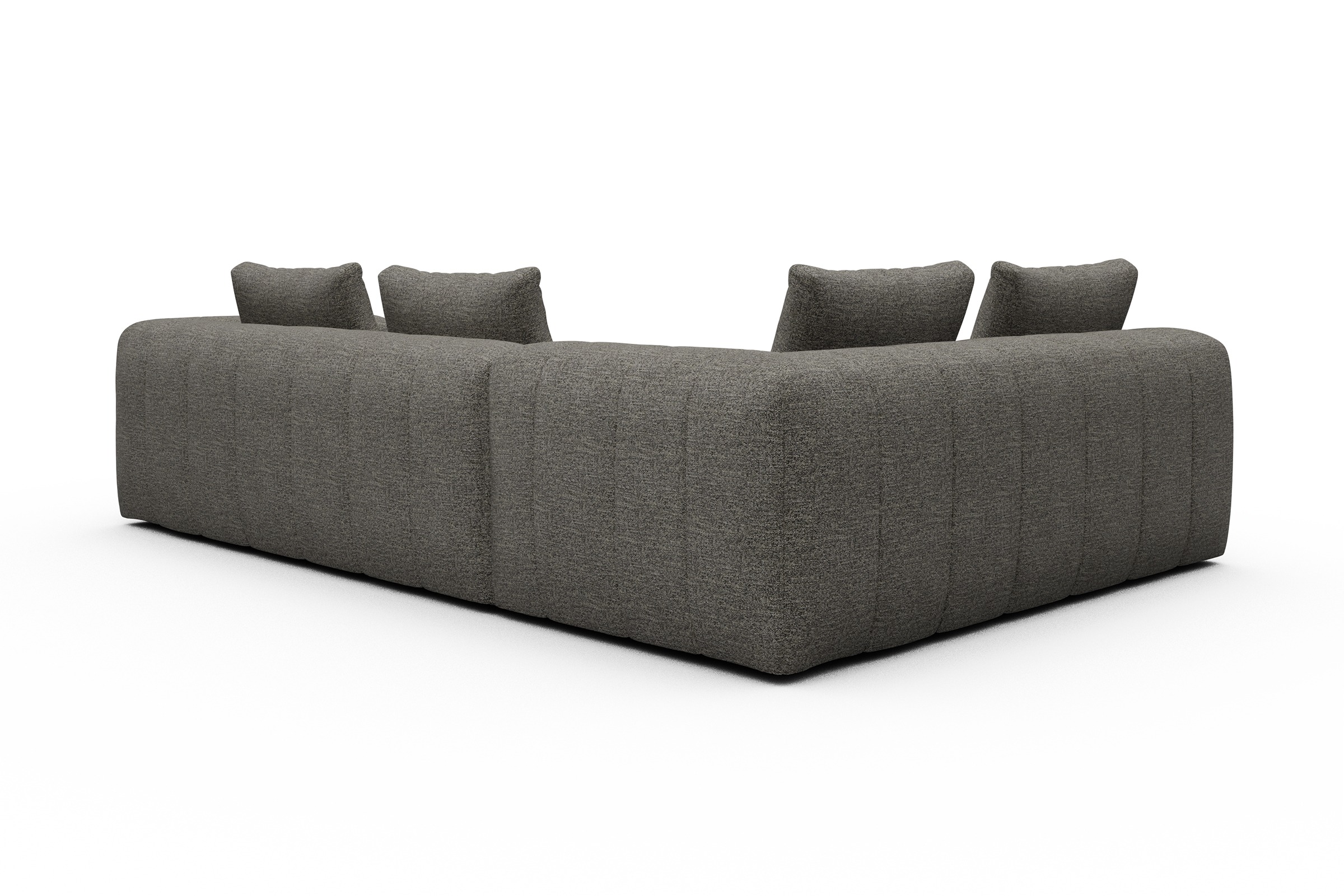 Ecksofa Hugo 2x 2,5-Sitzer Armlehne rechts Carreno-Sepie-Brown