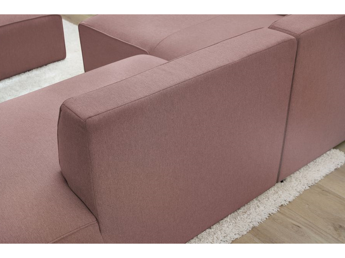 Bobochic Megeve Ecksofa Melange-Stoff Rosa Ecke links