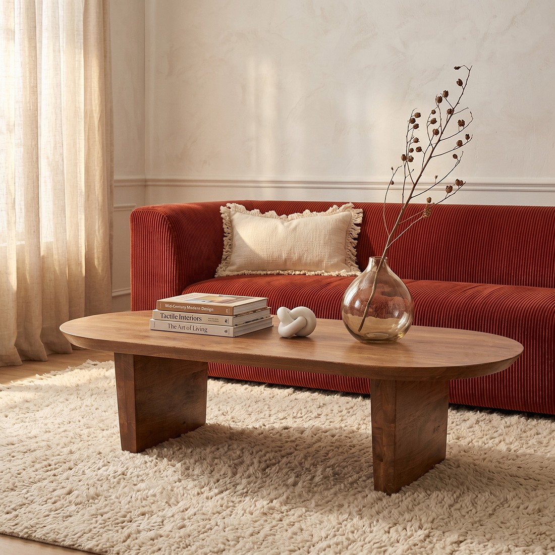 Raw Materials Bullnose-Couchtisch braun