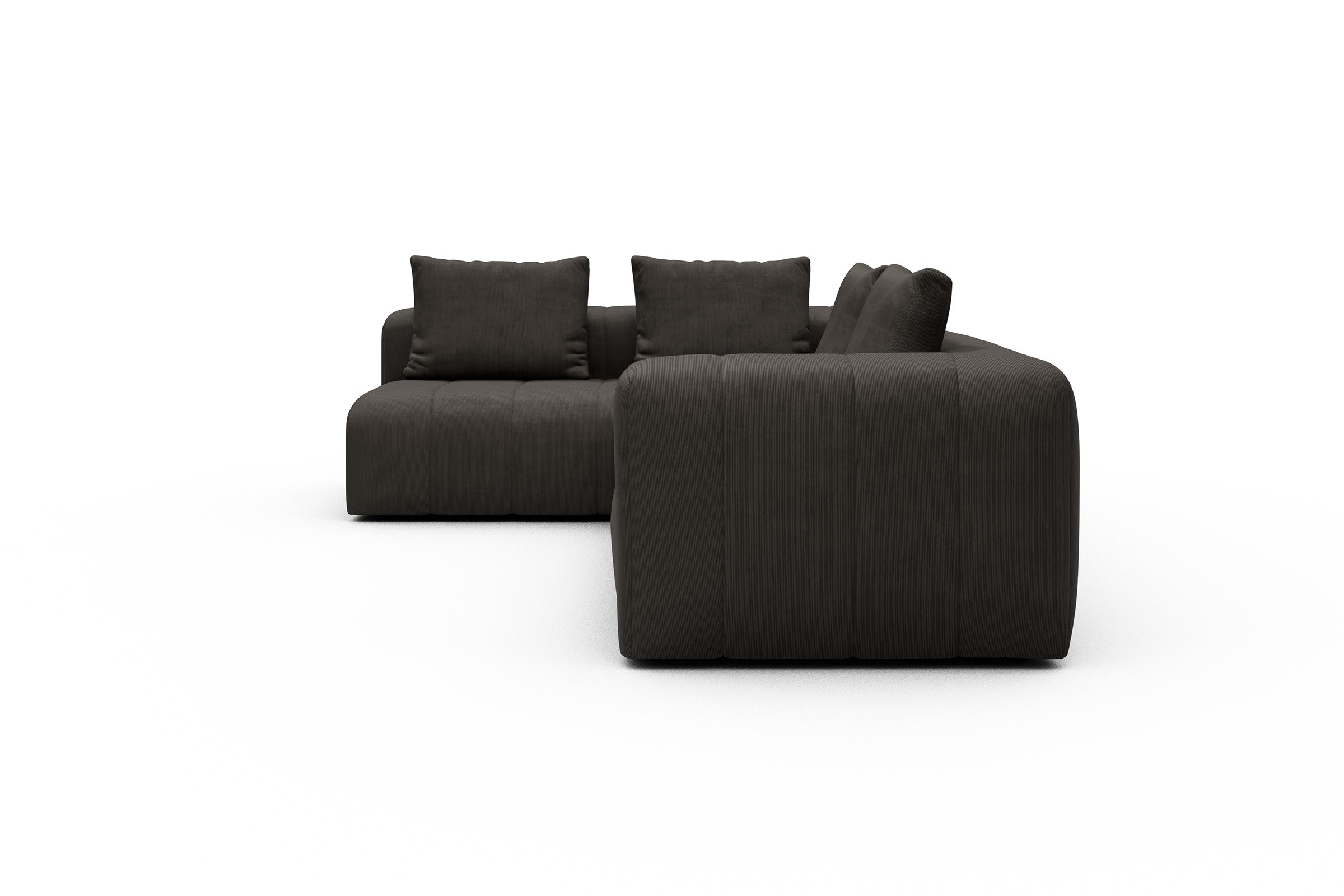 Ecksofa Hugo 2x 2,5-Sitzer Armlehne rechts Cordufine-Taupe