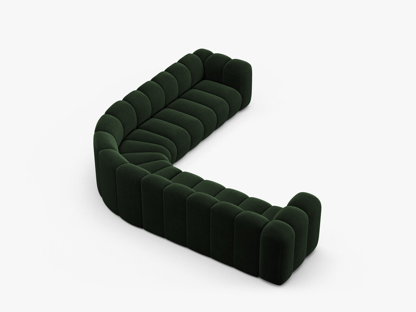 Micadoni symmetrisches Ecksofa Lupine 5-Sitzer  Samt Venus Flaschengrün