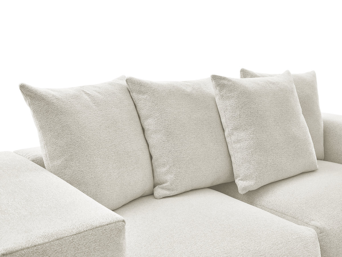 Bobochic Voltaire Sofa 3-Sitzer 248 × 100 cm Melange-Stoff Weiß