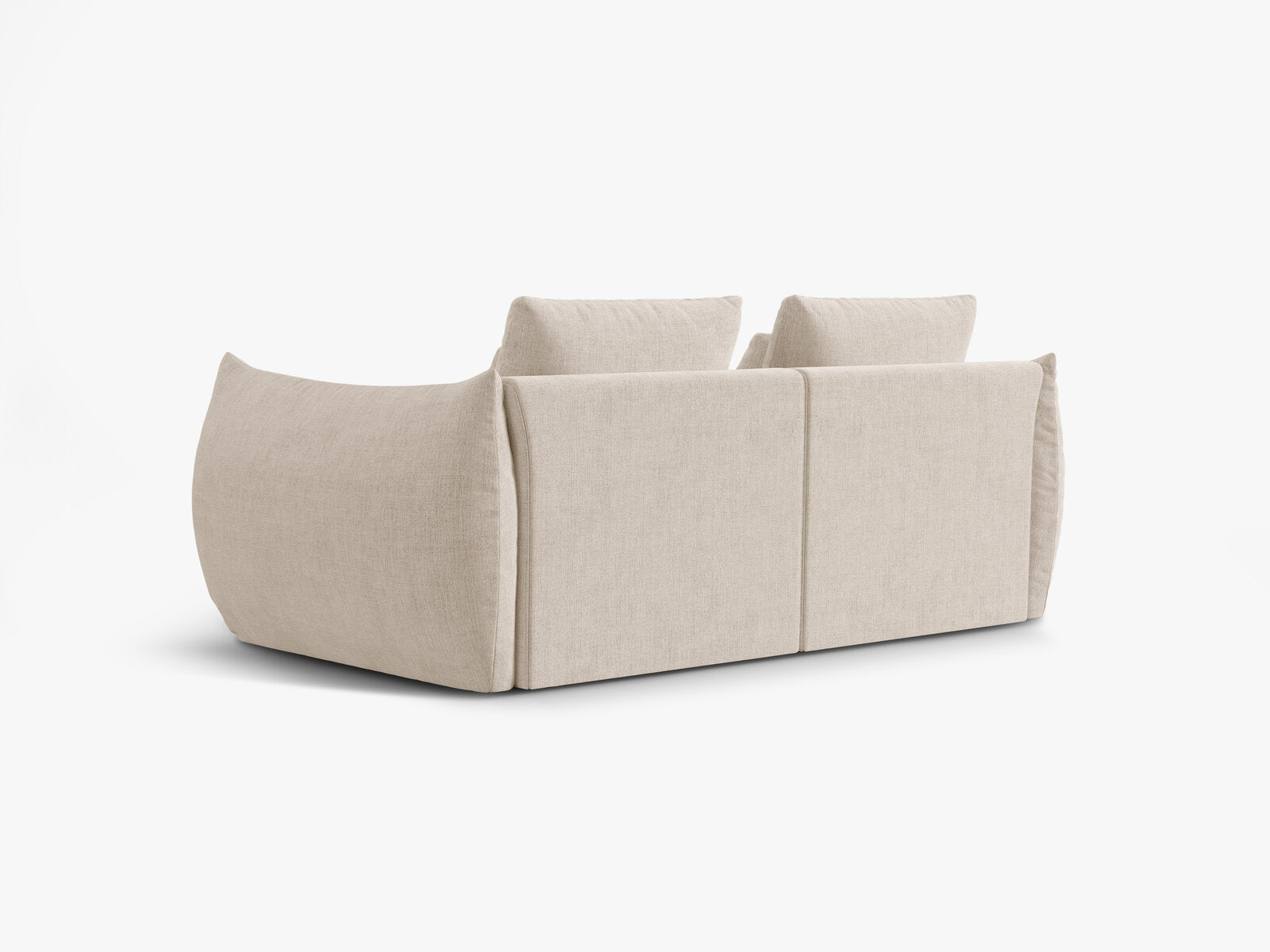 Micadoni Sofa Bloom 3-Sitzer Strukturierter Stoff Wind Helles Beige