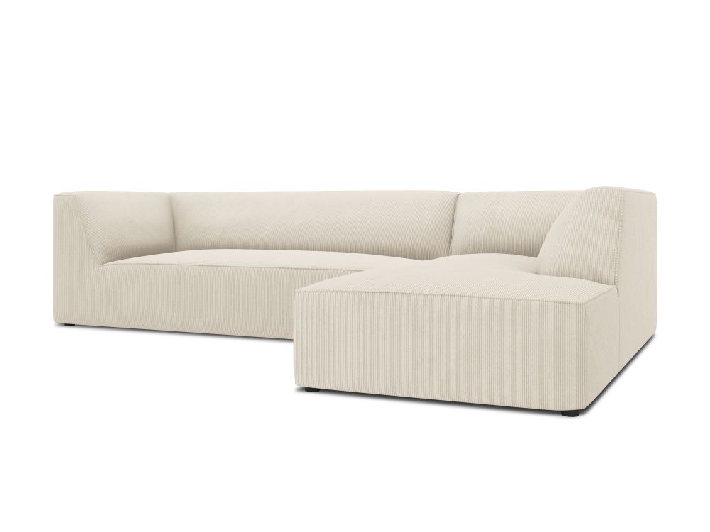 Cosmopolitan Design Ecksofa Siena 4-Sitzer Kord Scala Helles Beige Rechts