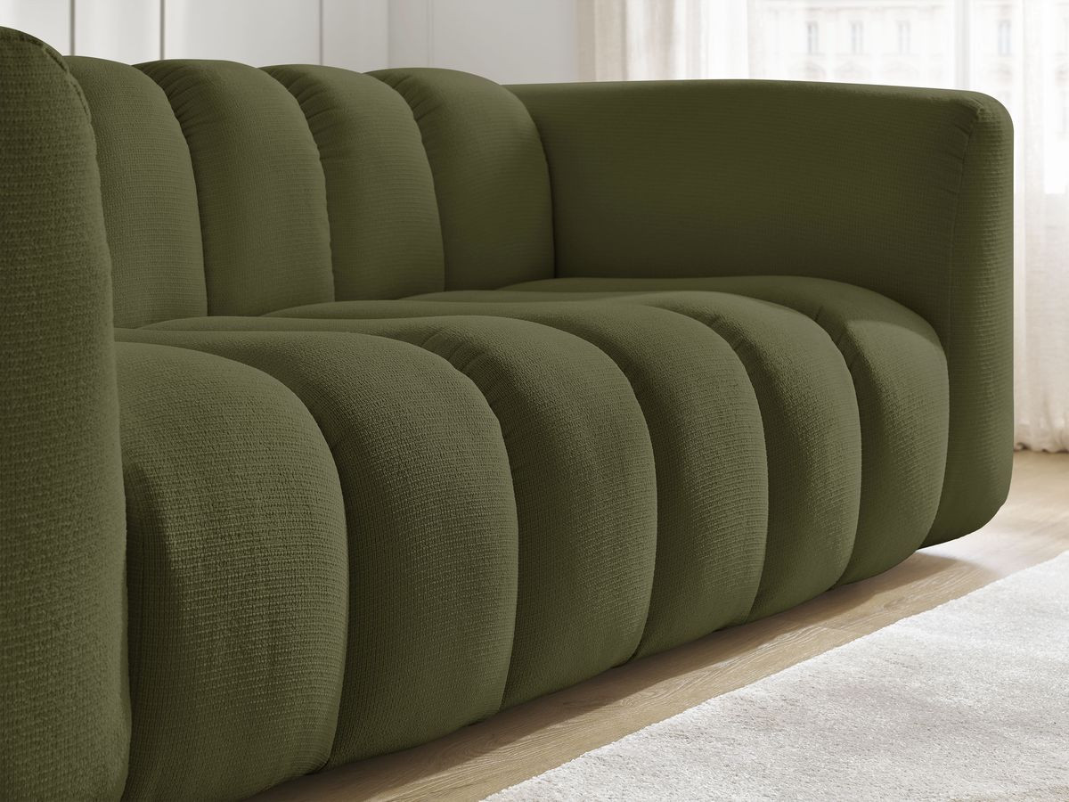 Bobochic Talia Sofa 3-Sitzer Melange-Stoff Grün
