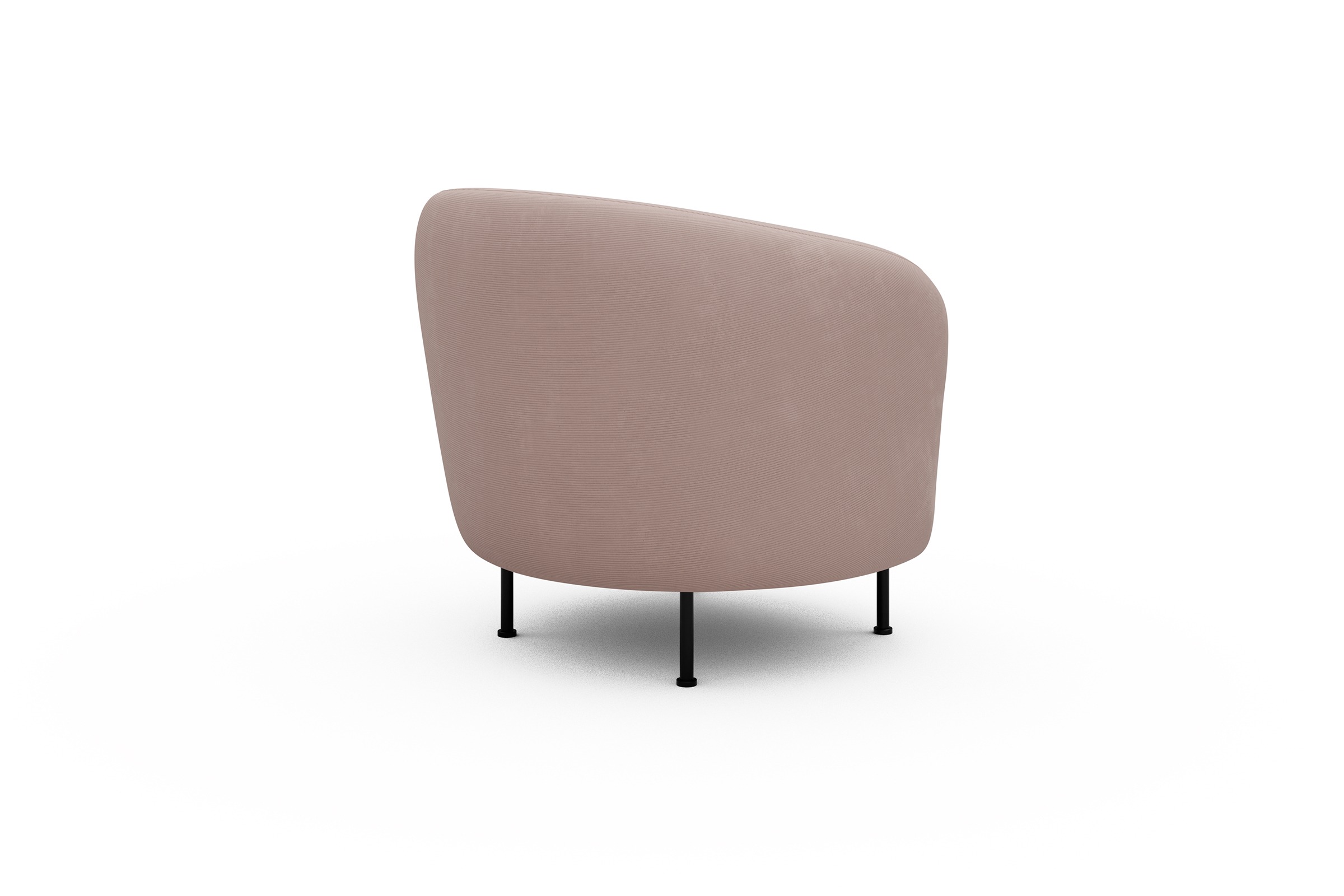 Sessel Ronda Metallbeine Schwarz Cordufine-Blush