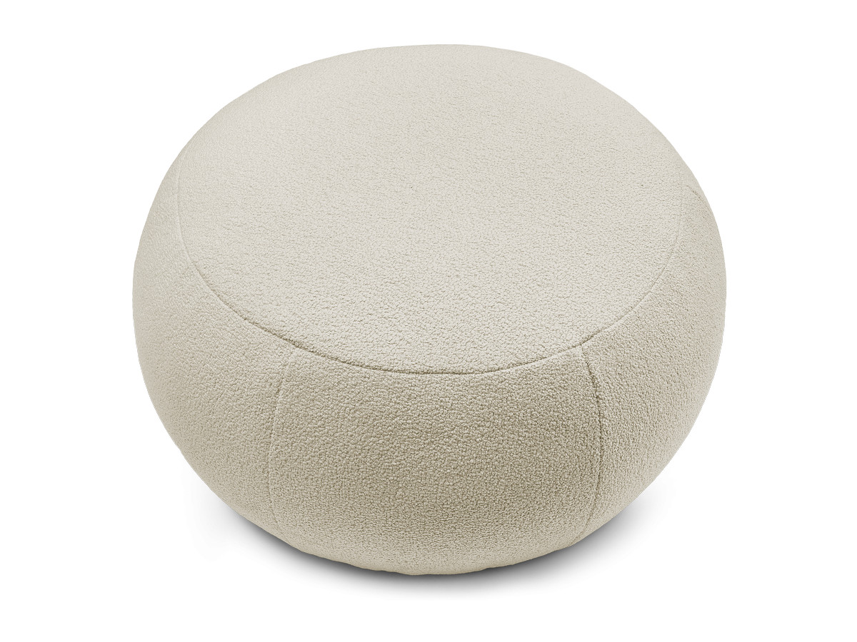 Bobochic Hayden Pouf, rund Bouclé-Stoff Beige, 76 cm