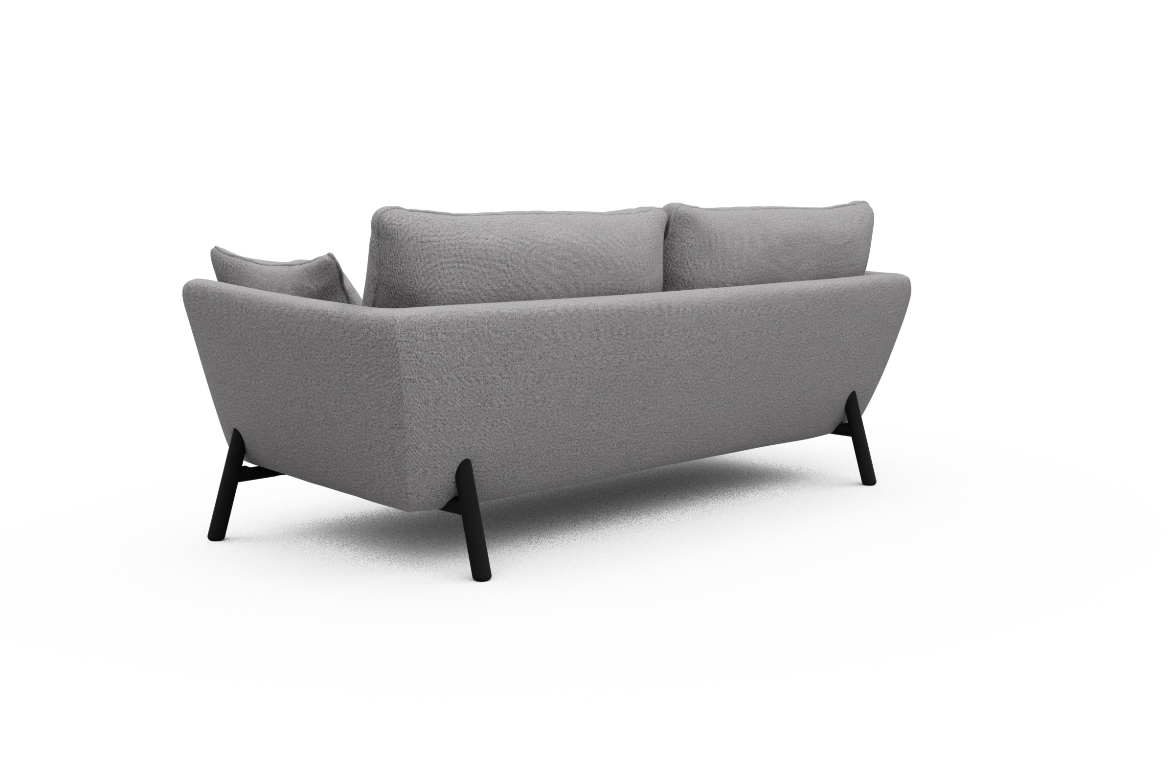 Sofa Emil 3-Sitzer Beinfarbe Eiche Schwarz Sama-Grey