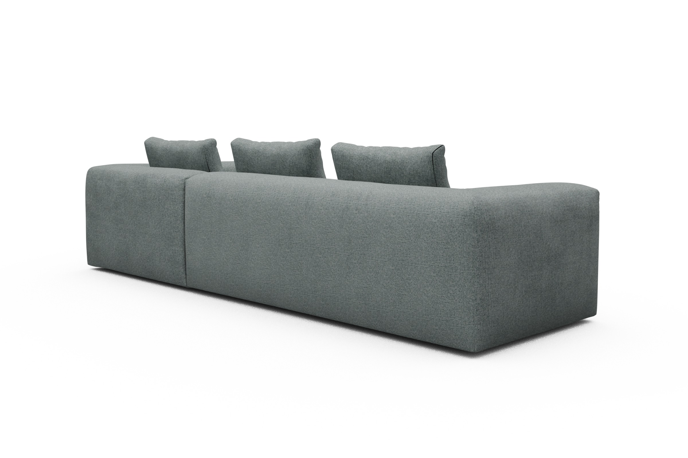 Ecksofa Fred Relax-Ecke rechts mit 2,5-Sitzer Casone-Light-Mixed-Green