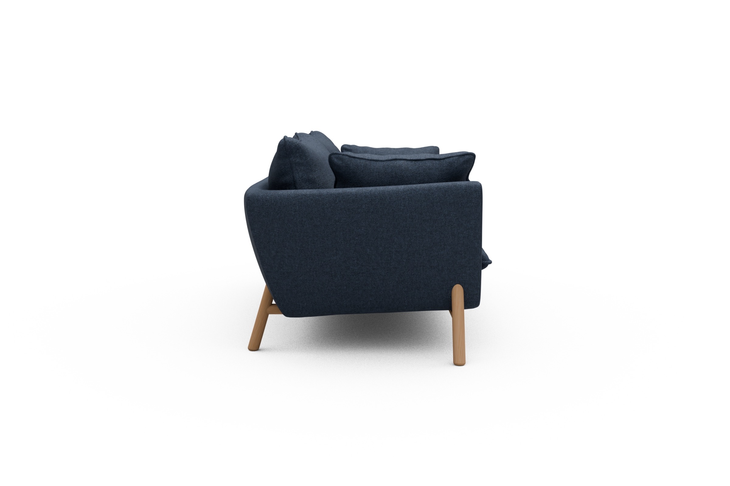 Sofa Emil PREMIUM 2-Sitzer Beinfarbe Eiche Natur Sama-Deep-Blue