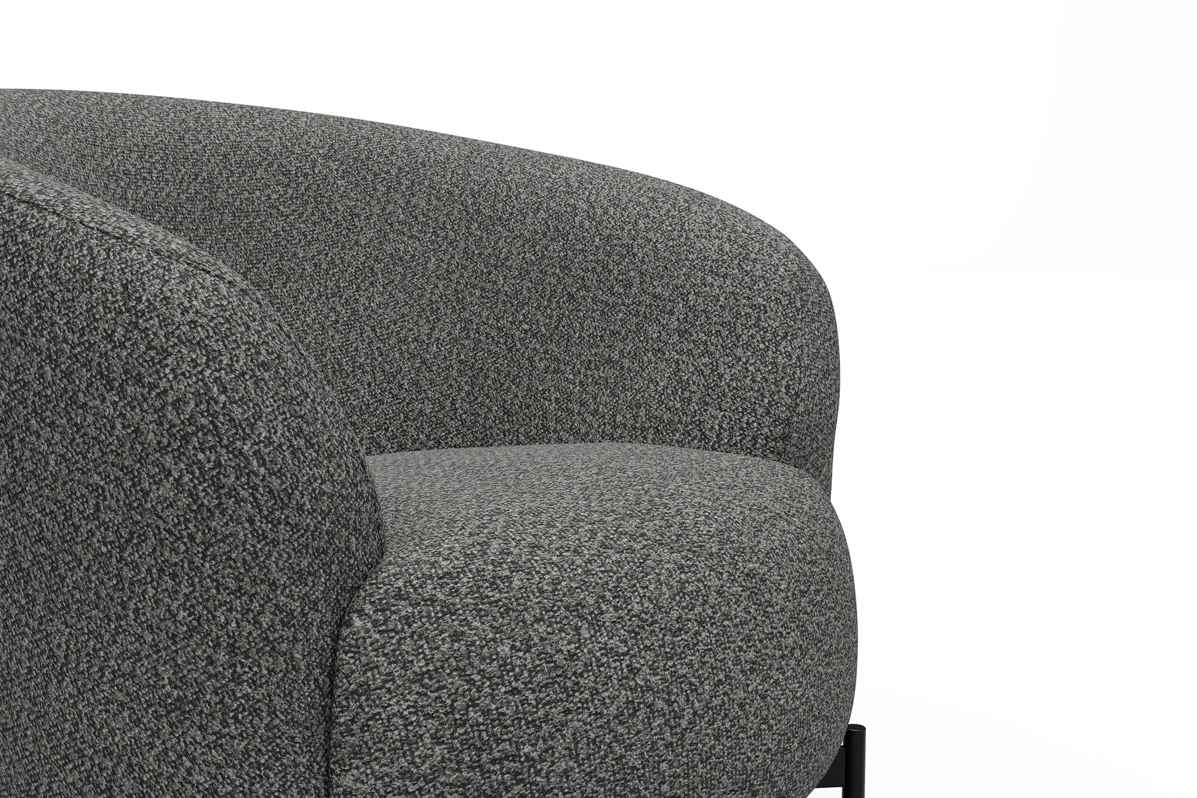 Sessel Ronda X-Metallgestell Schwarz Vanora-Warm-Grey