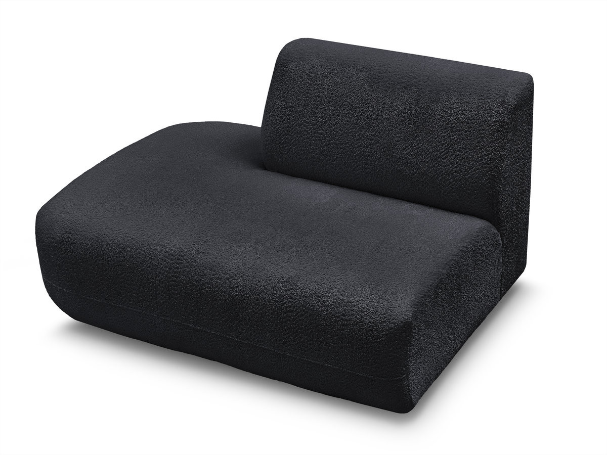 Bobochic Anda Sofamodul 2-Sitzer Chenille Schwarz Ecke links