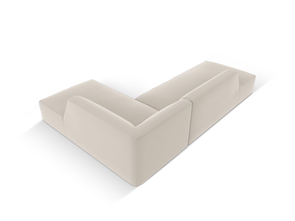 Cosmopolitan Design Ecksofa Siena 4-Sitzer offen Kunstleder Pacifico Taubengrau Rechts