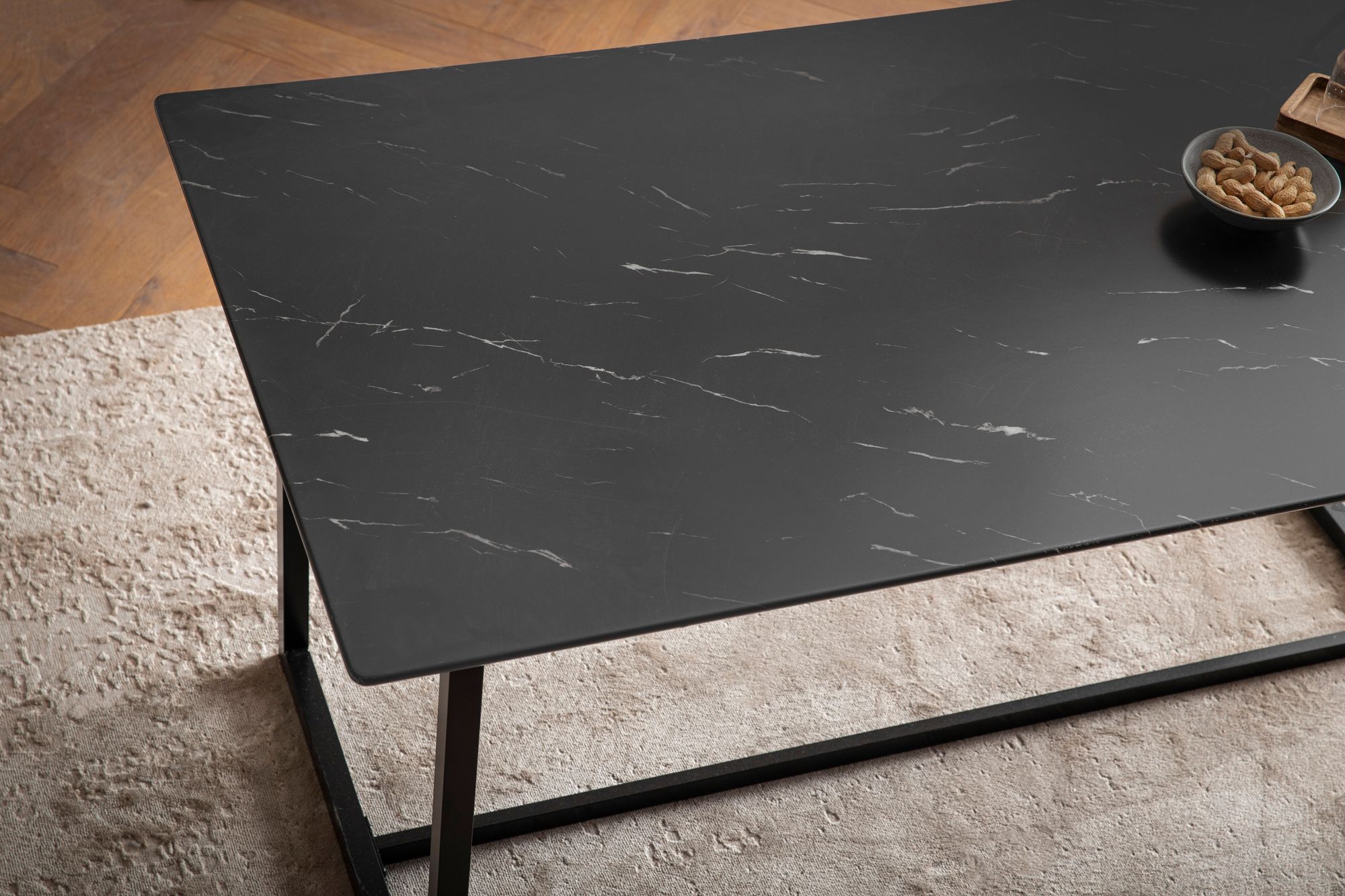 Esstisch Gjeving Marmoroptik Schwarz 180 × 90 × 76 cm