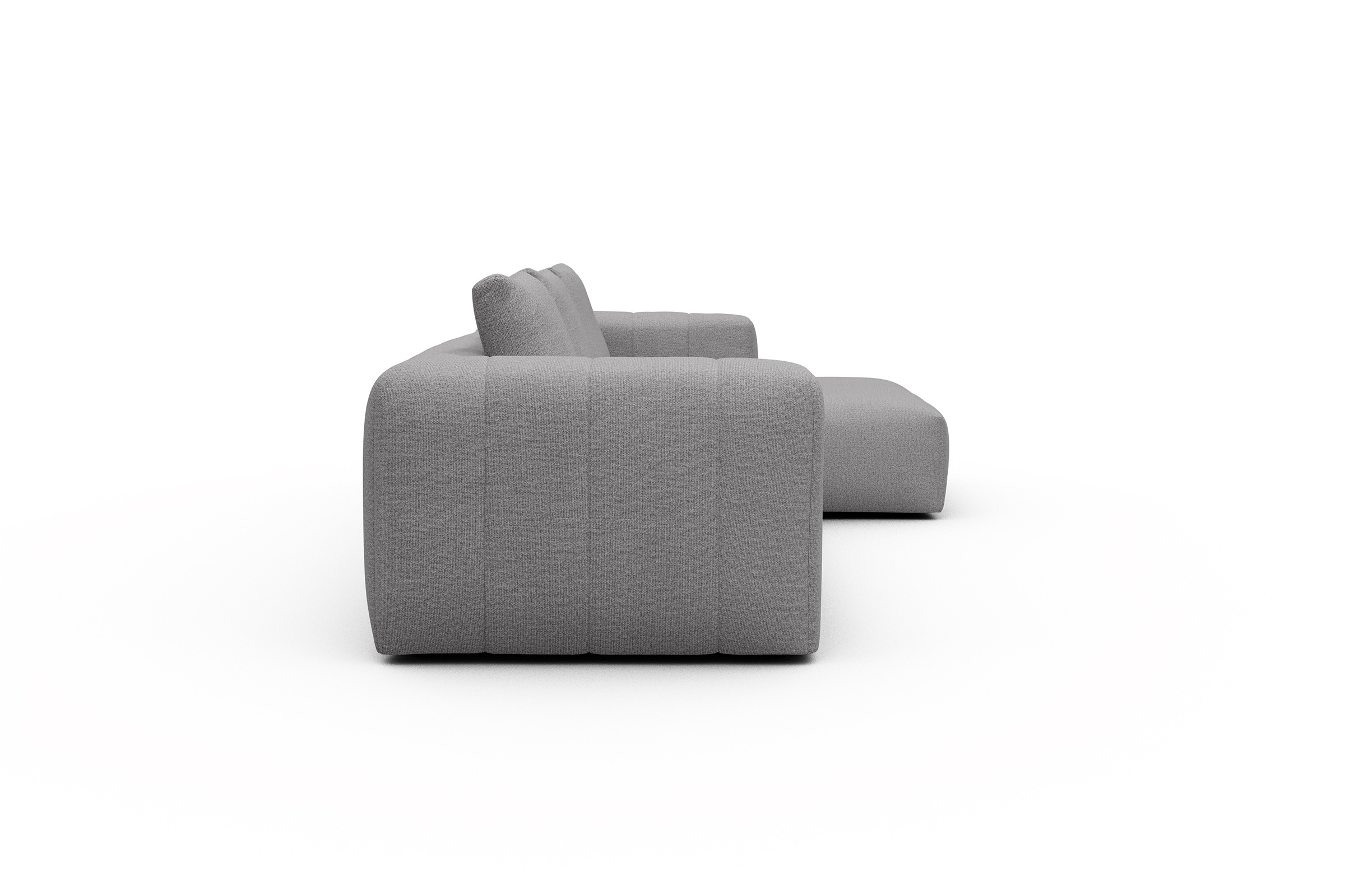 Ecksofa Hugo 2,5-Sitzer Armlehne links mit Chaiselongue Sama-Grey