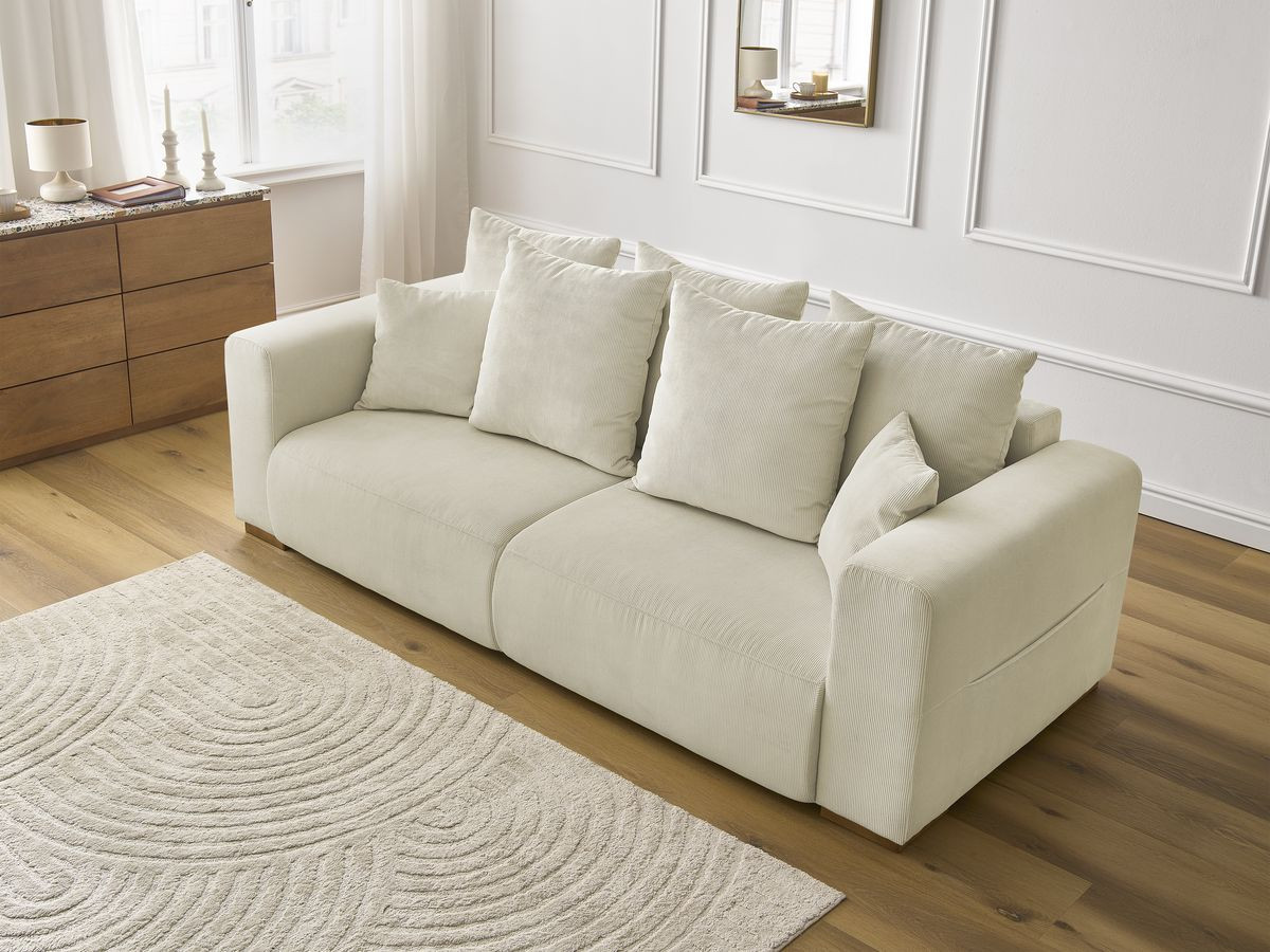 Bobochic Sidonie Sofa 3-Sitzer Cordsamt Beige
