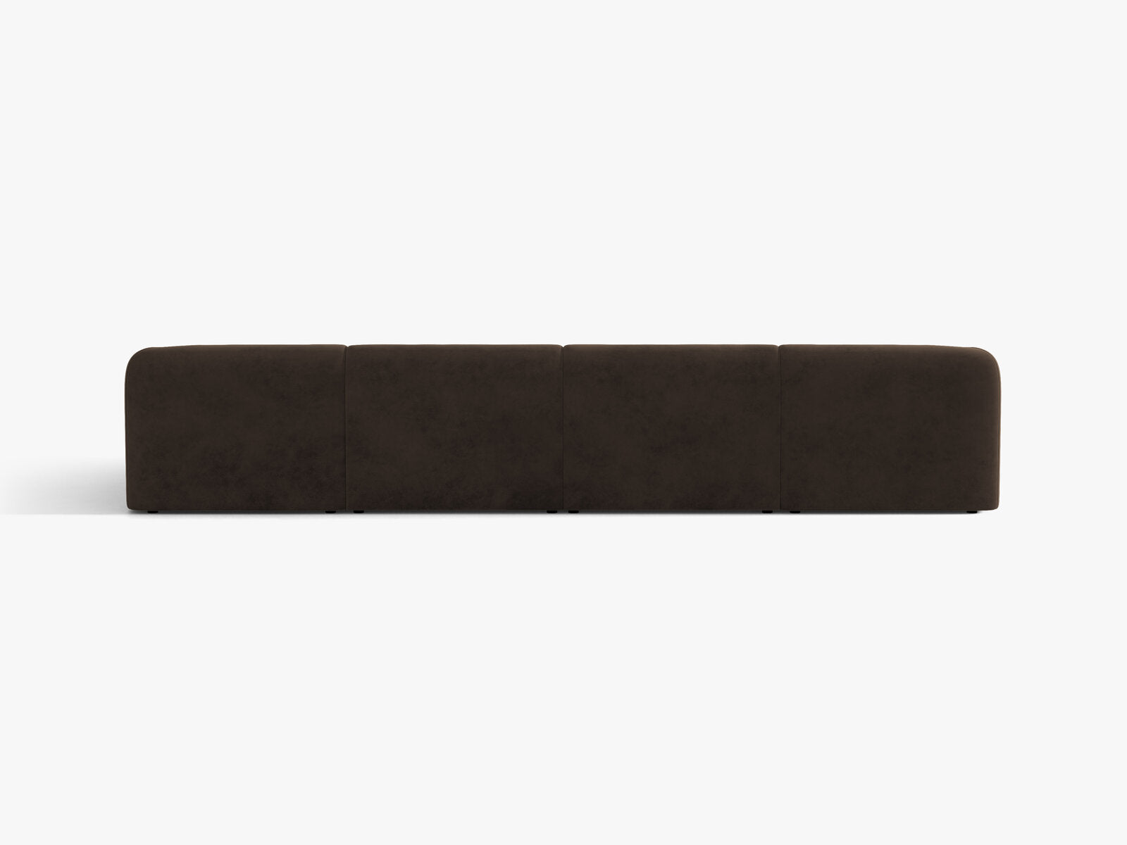 Micadoni Panorama-Sofa Miley 5-Sitzer Samt Bluvel Dunkelbraun