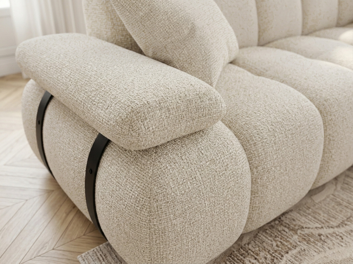 Bobochic Rivoli Sofa 4-Sitzer Melange-Stoff Beige