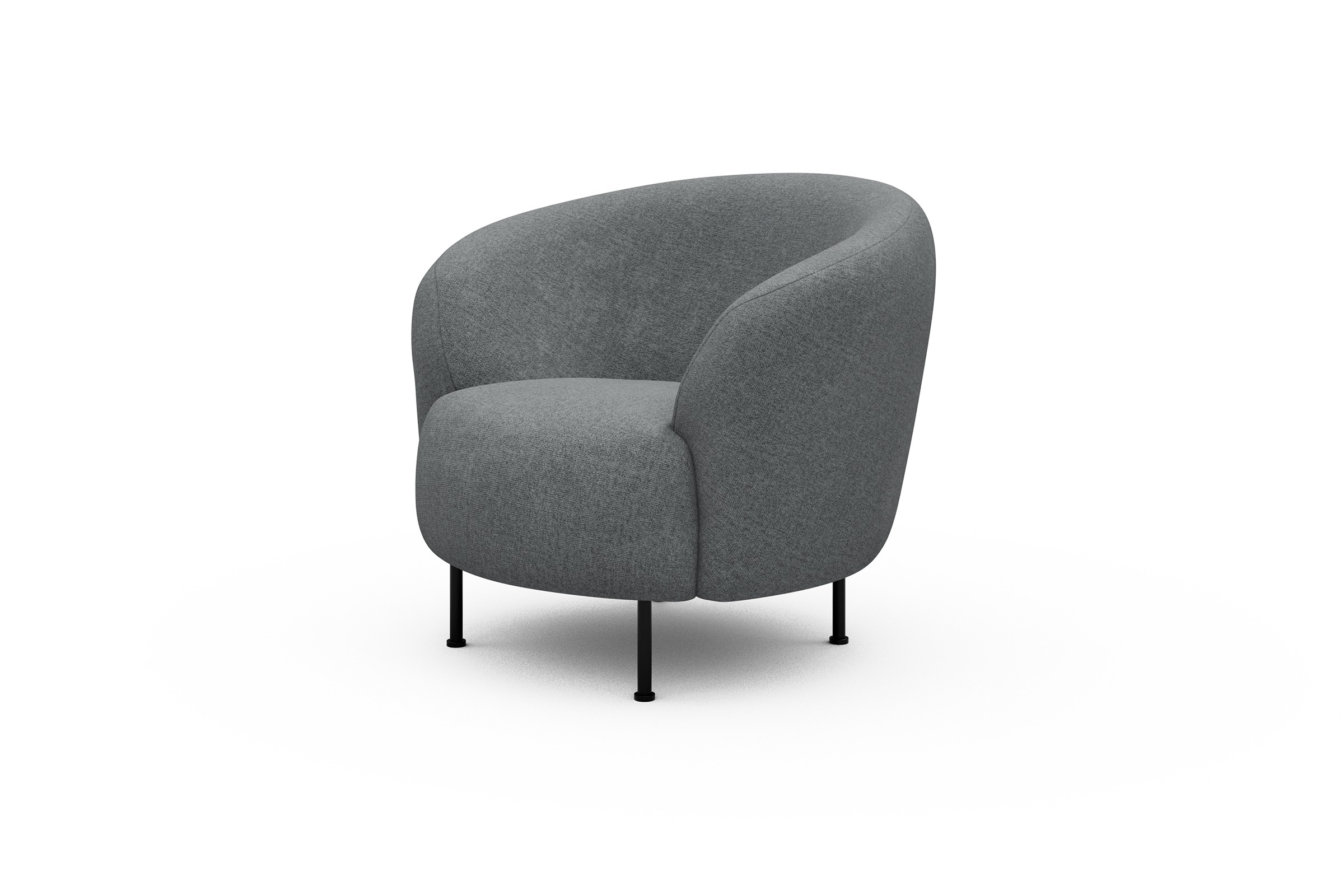 Sessel Ronda Metallbeine Schwarz Casone-Gravel-Grey