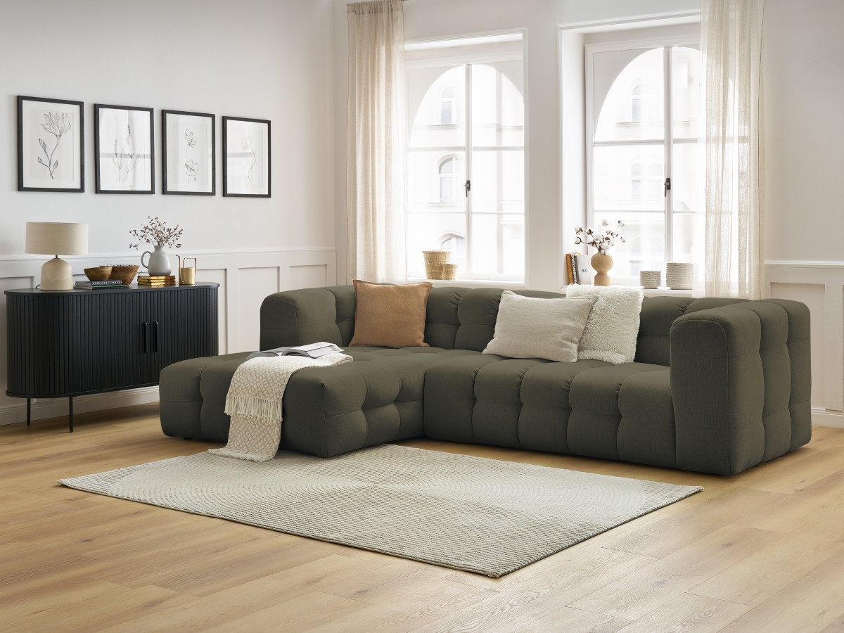 Bobochic Cloud Ecksofa 288 × 184 cm Stoff Grün Ecke links