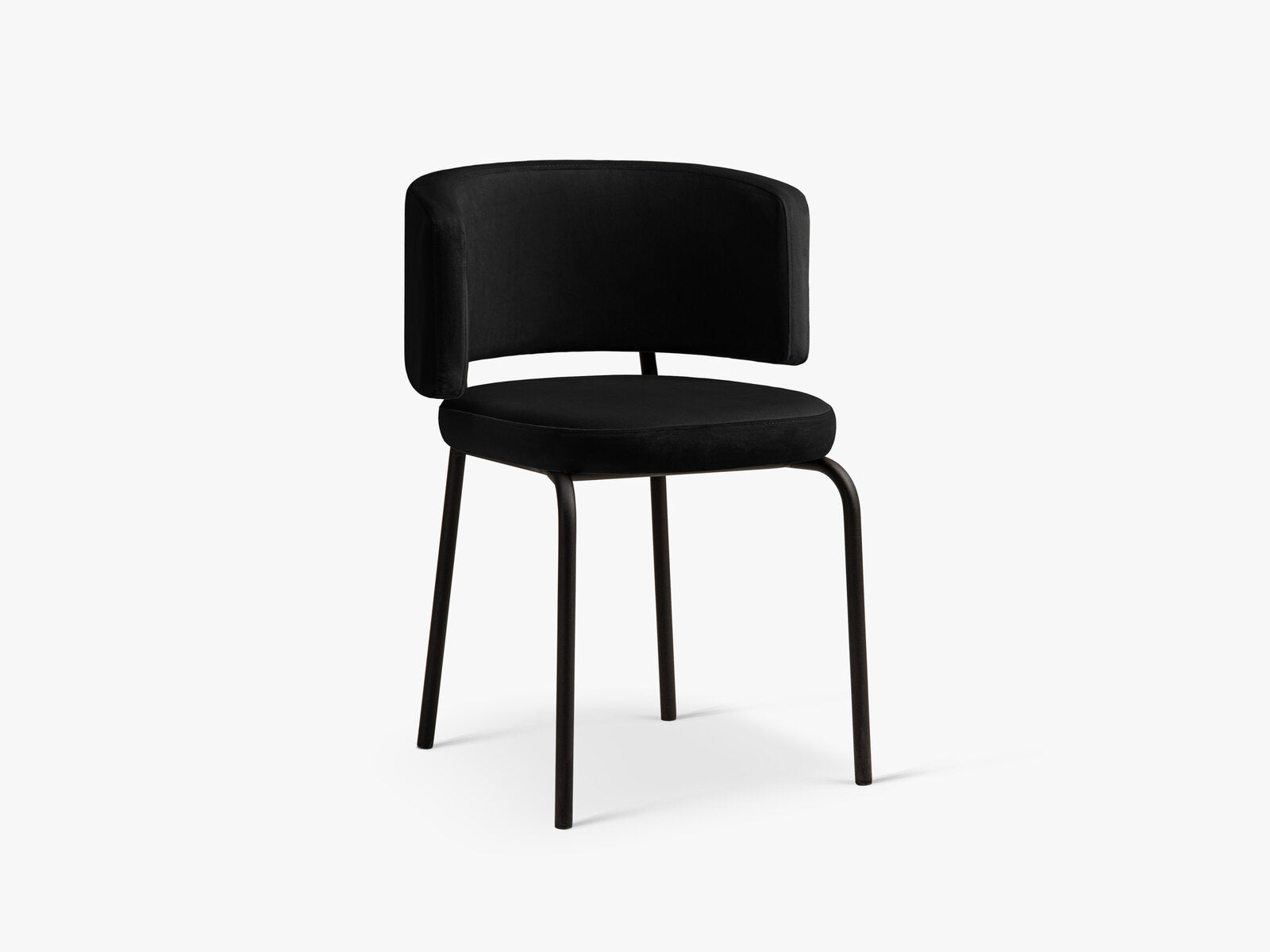 Micadoni Stuhl Dora Samt Magic Velvet Schwarz Metall Schwarz